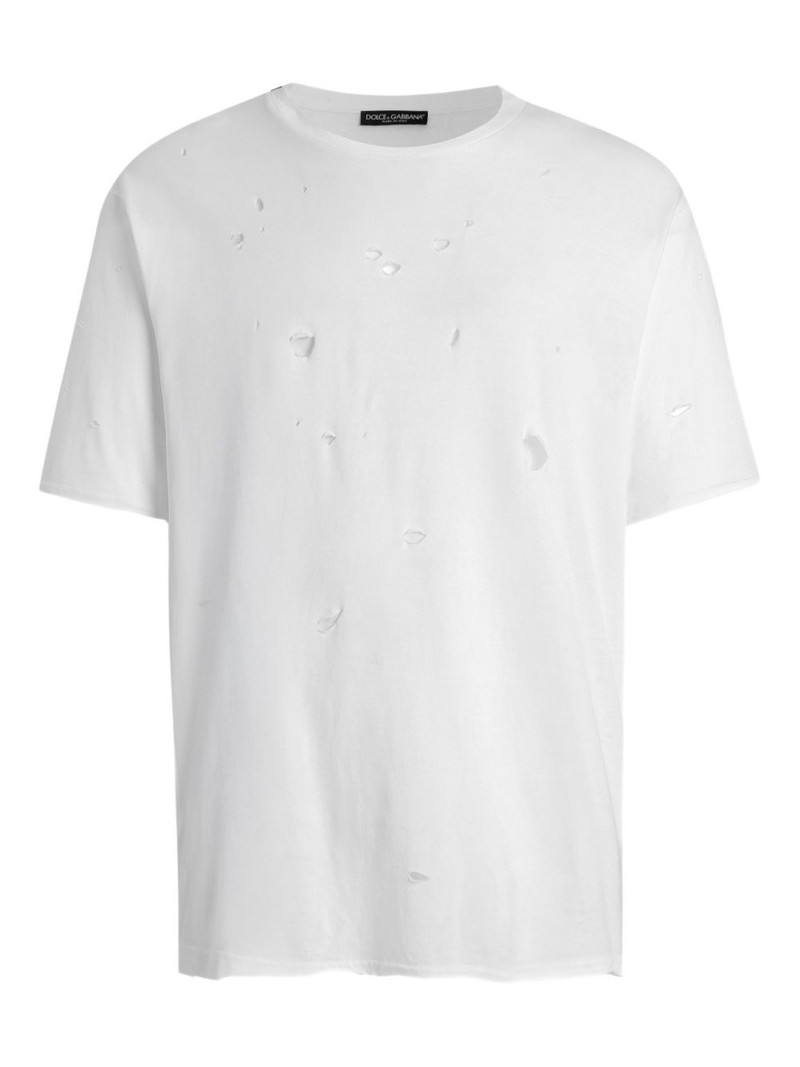 short-sleeve ripped-detail T-shirt 1