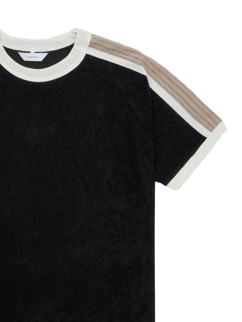 stripe-detail velour T-shirt - 5