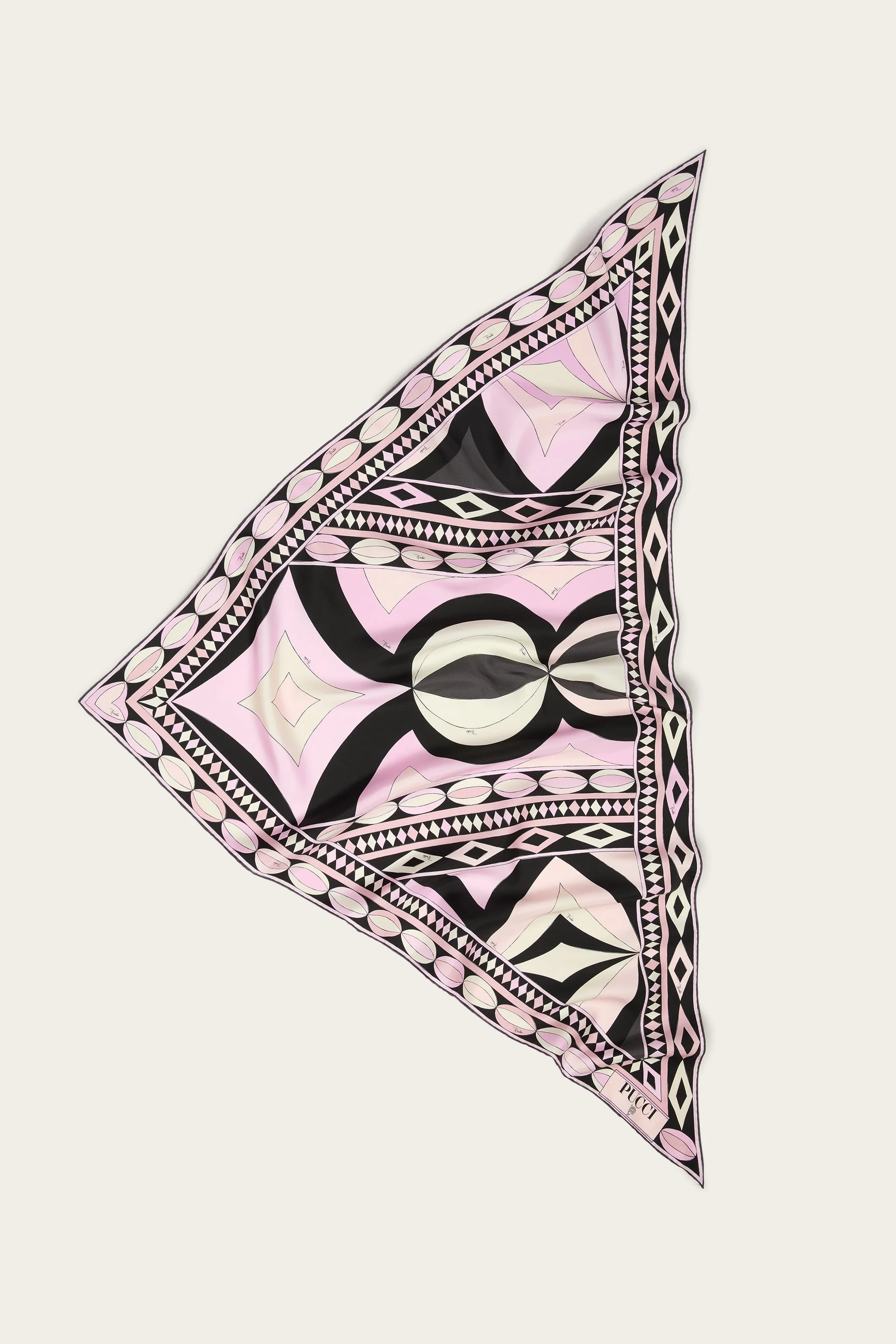 COLLANE PRINT TRIANGLE SILK SCARF - 1