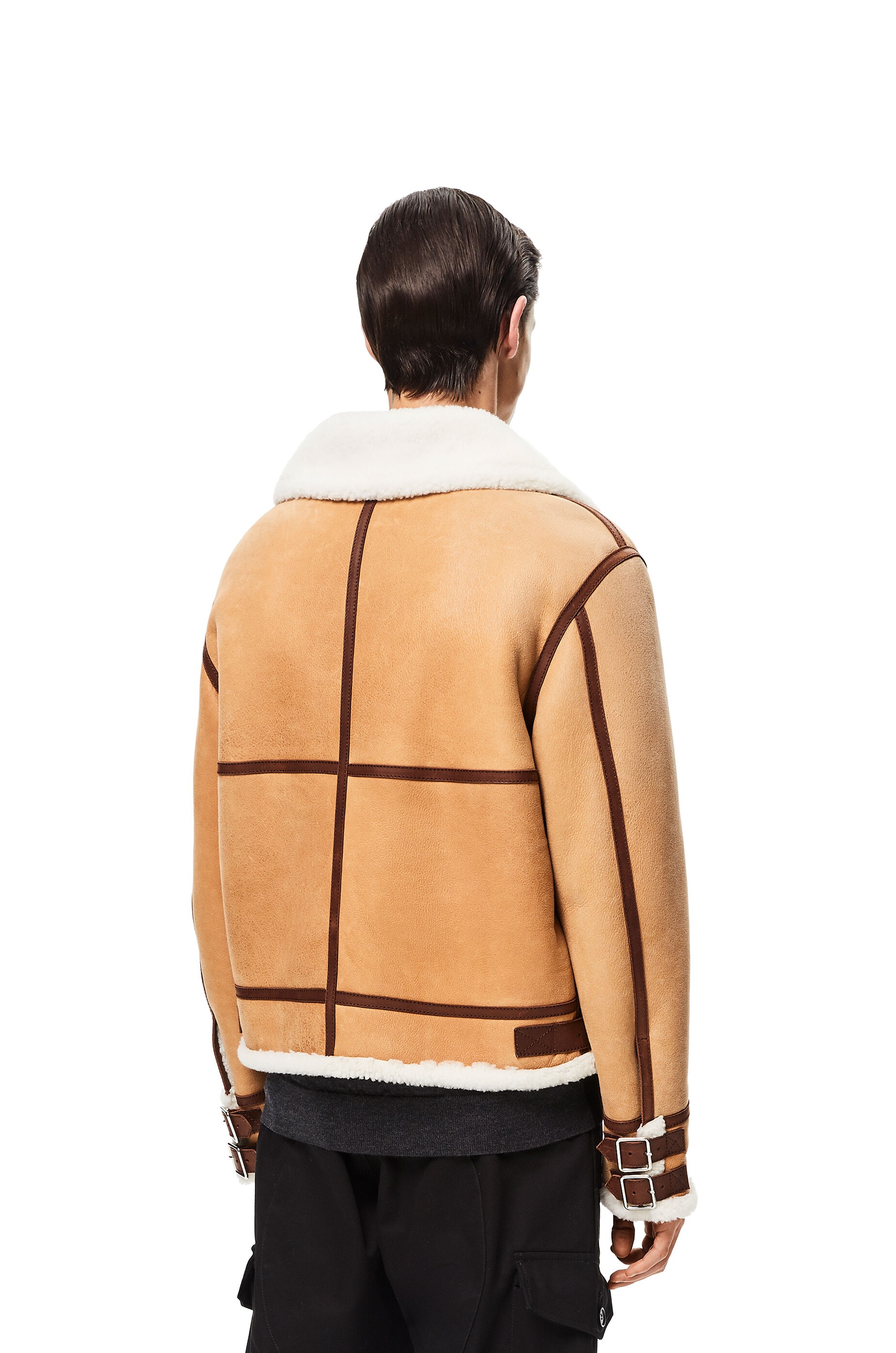 Shearling aviator jacket in novack and nappa - 4