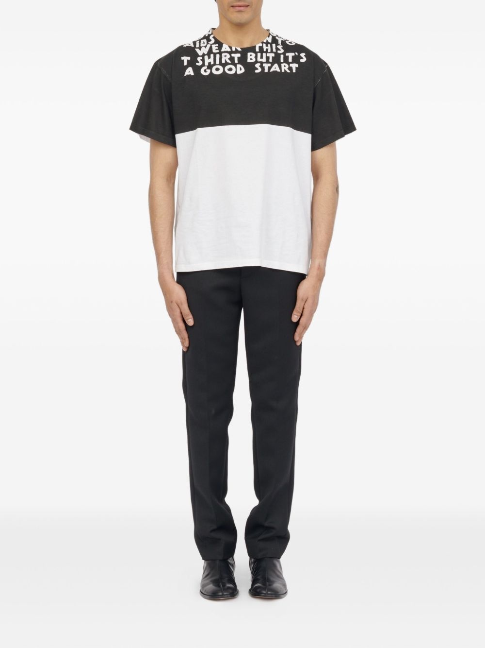 graphic-print panelled T-shirt - 2