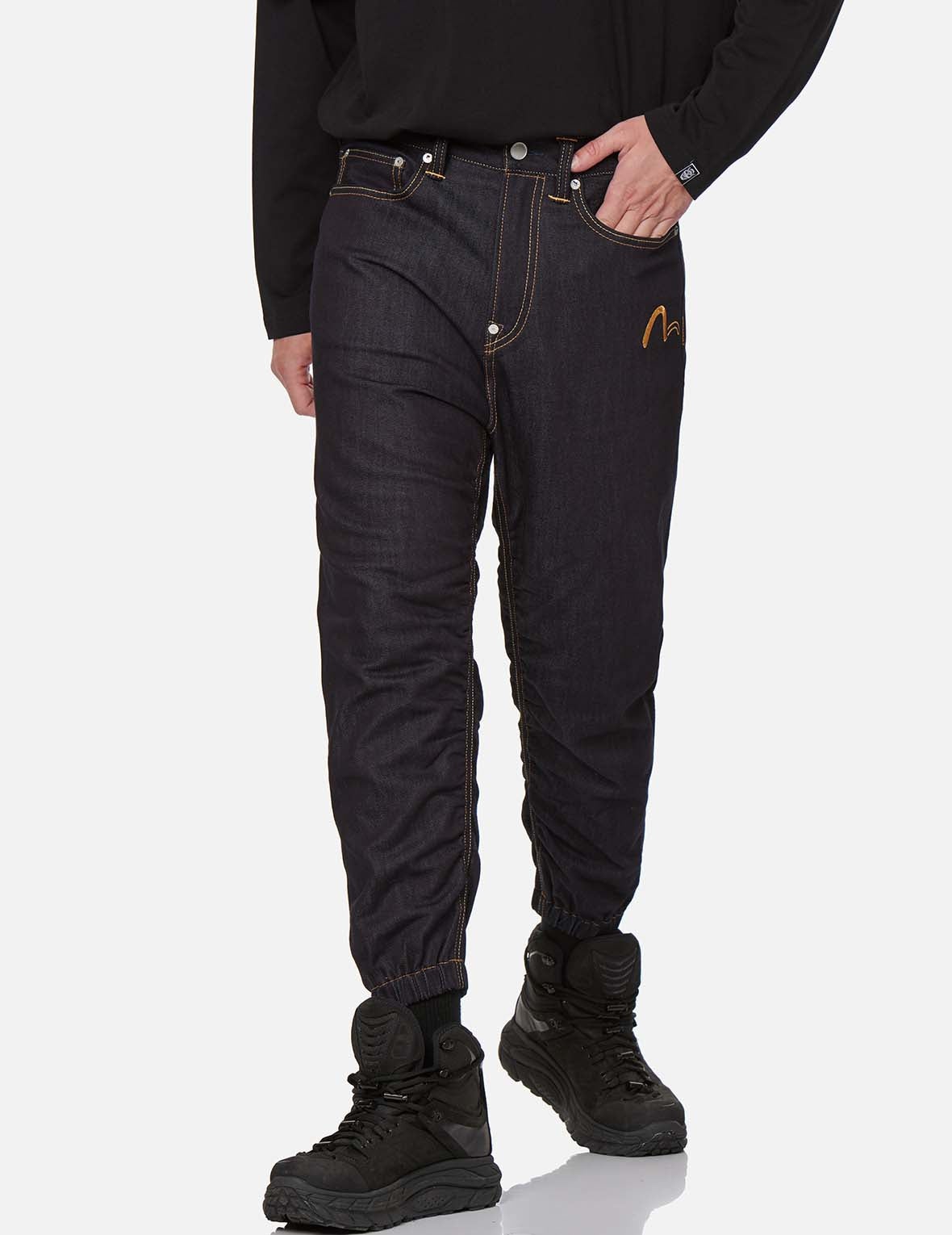 Ukiyo-E and Kamon Print 3D Jogger Jeans - 4
