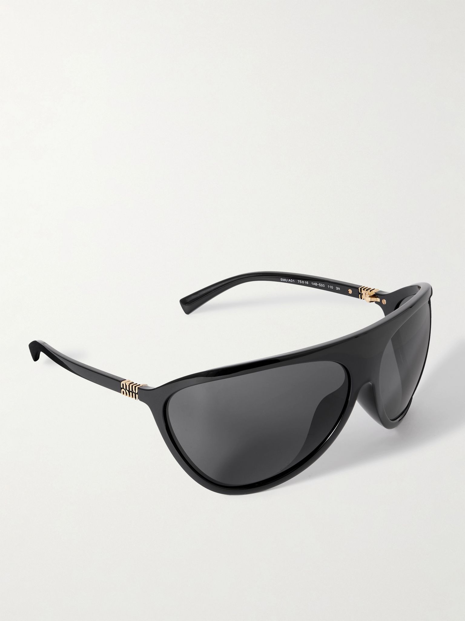 Oversized D-frame acetate sunglasses Black - 3