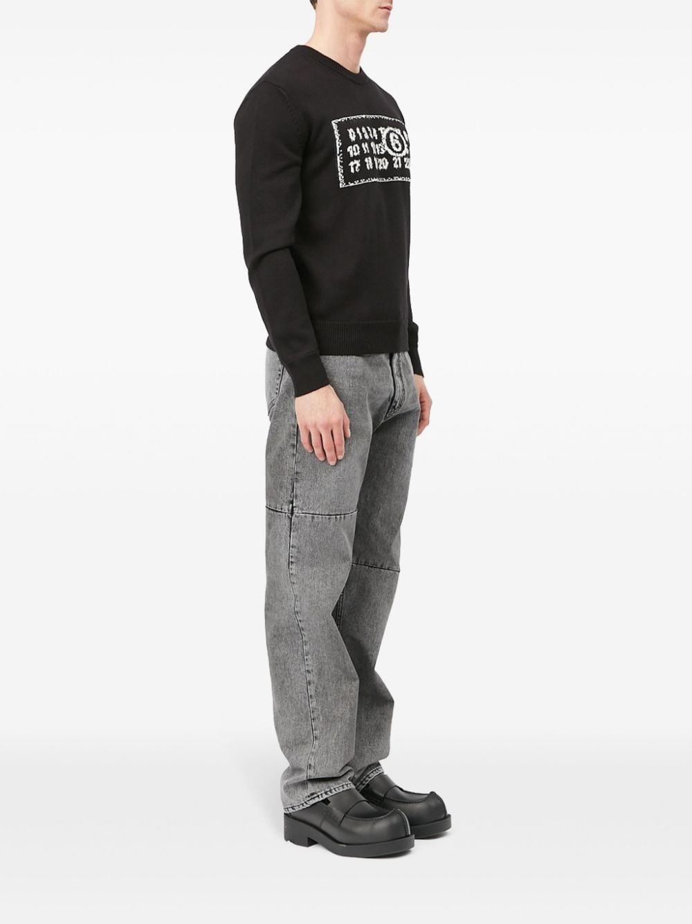 Numbers-motif crew-neck jumper - 3