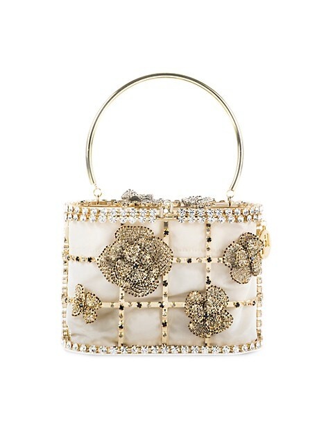 Holli Flower Crystal-Embellished Top Handle Bag - 1