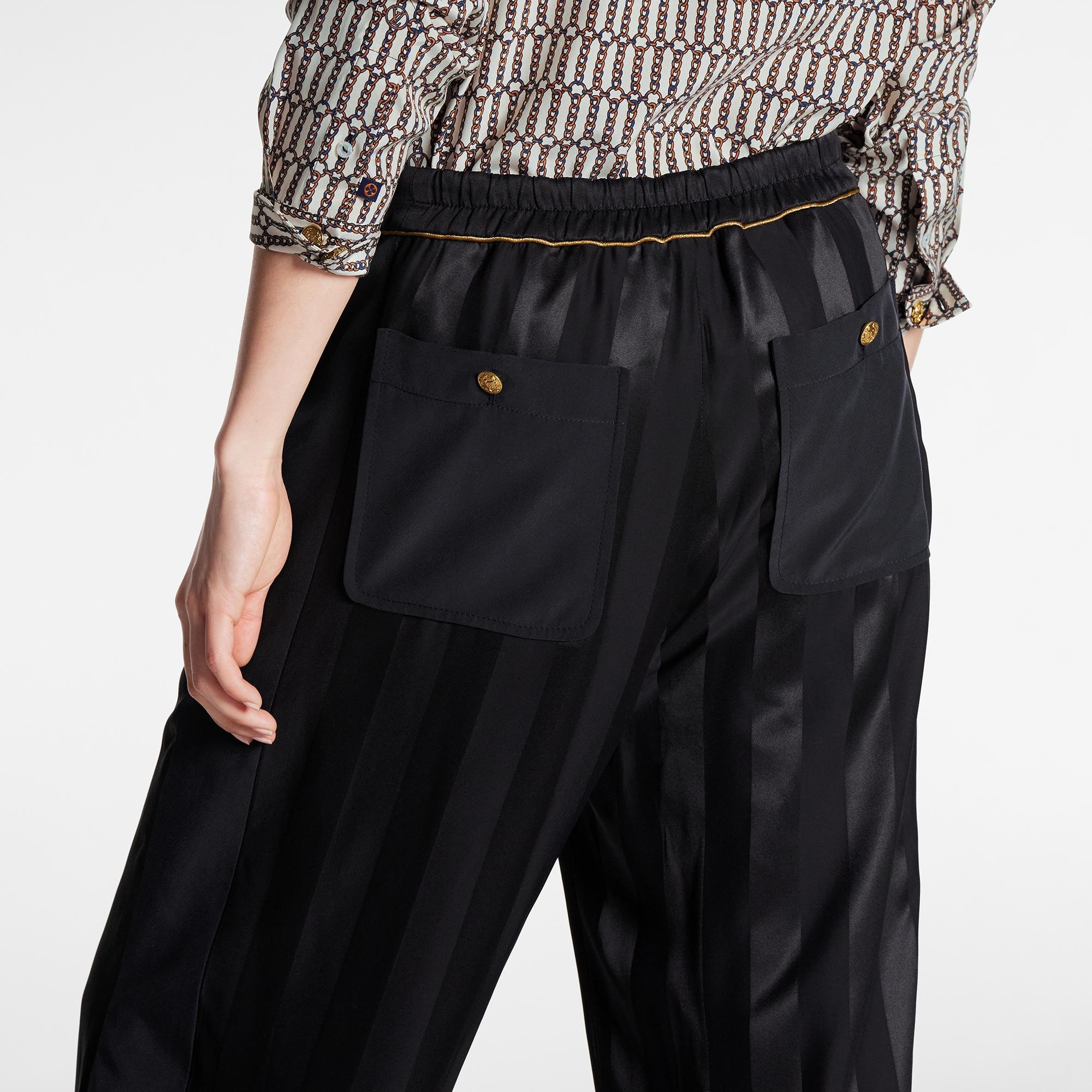 Striped Satin Sailor Pants - 4