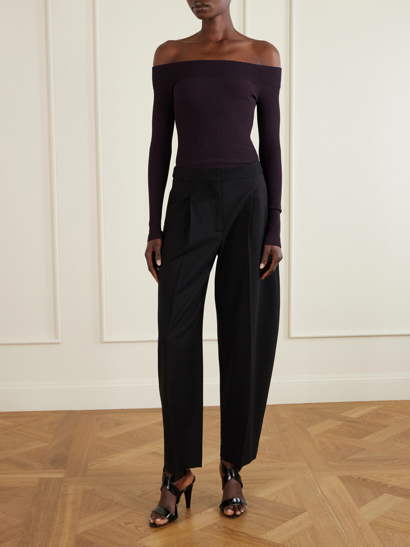Alaïa Pleated Wool-blend Gabardine Tapered Pants outlook