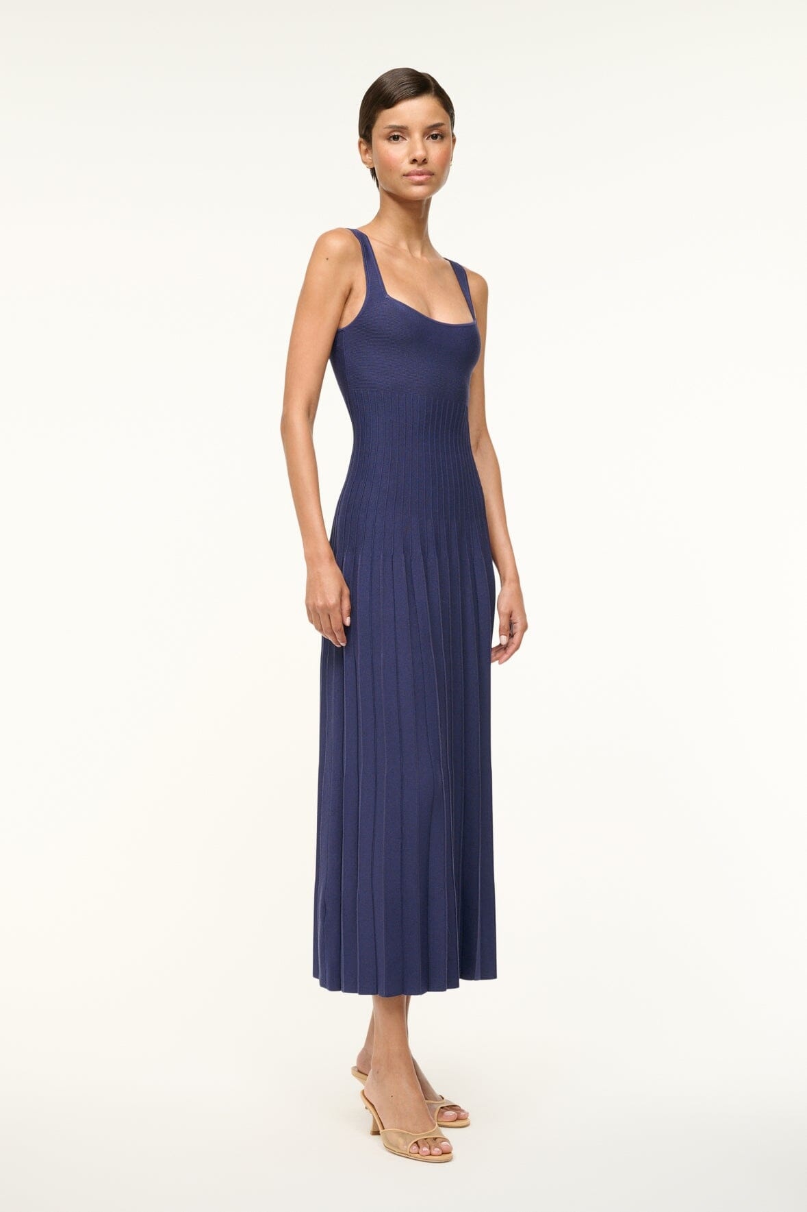 STAUD ELLISON DRESS NAVY - 4