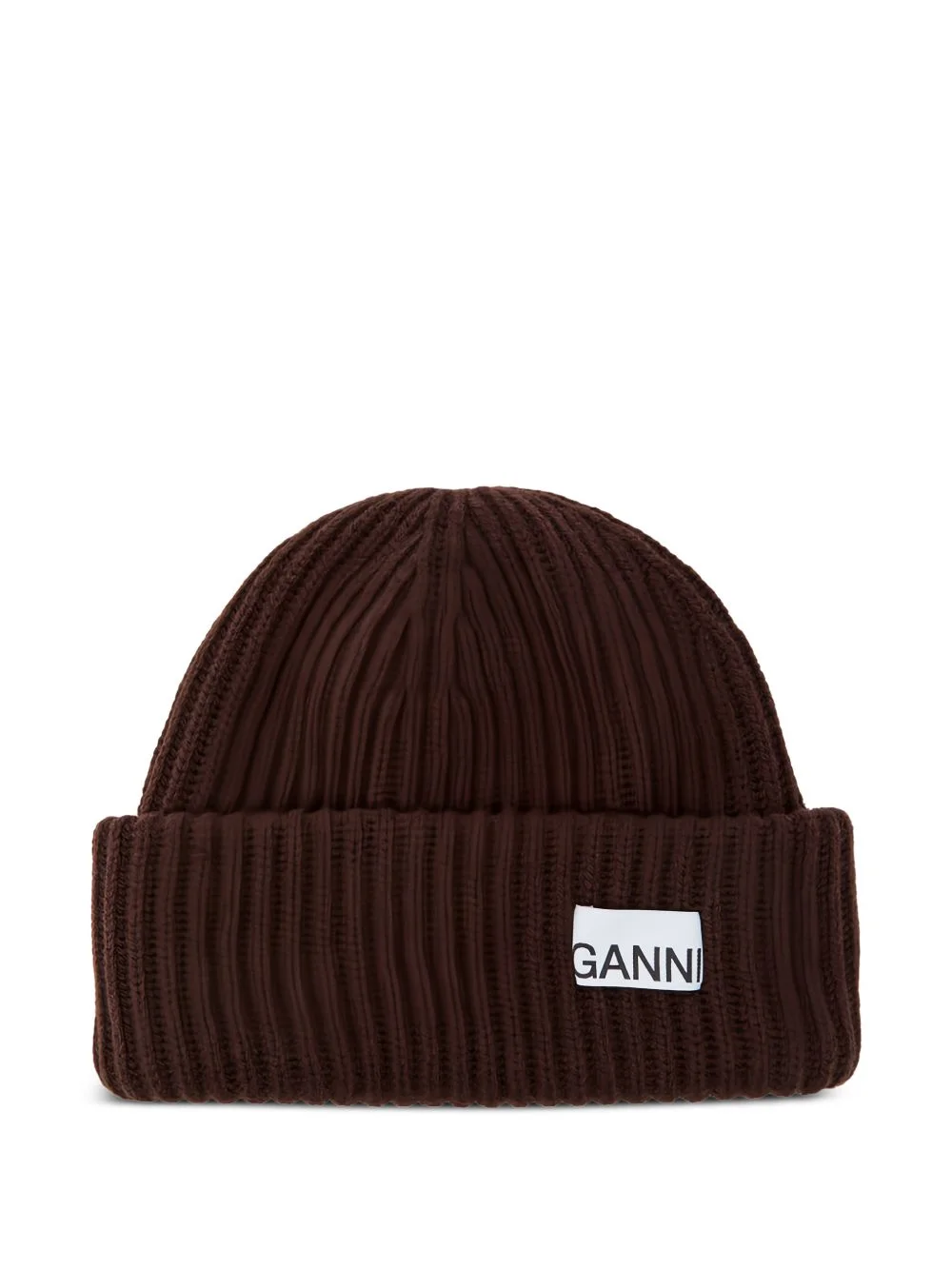 ribbed patch beanie hat - 1