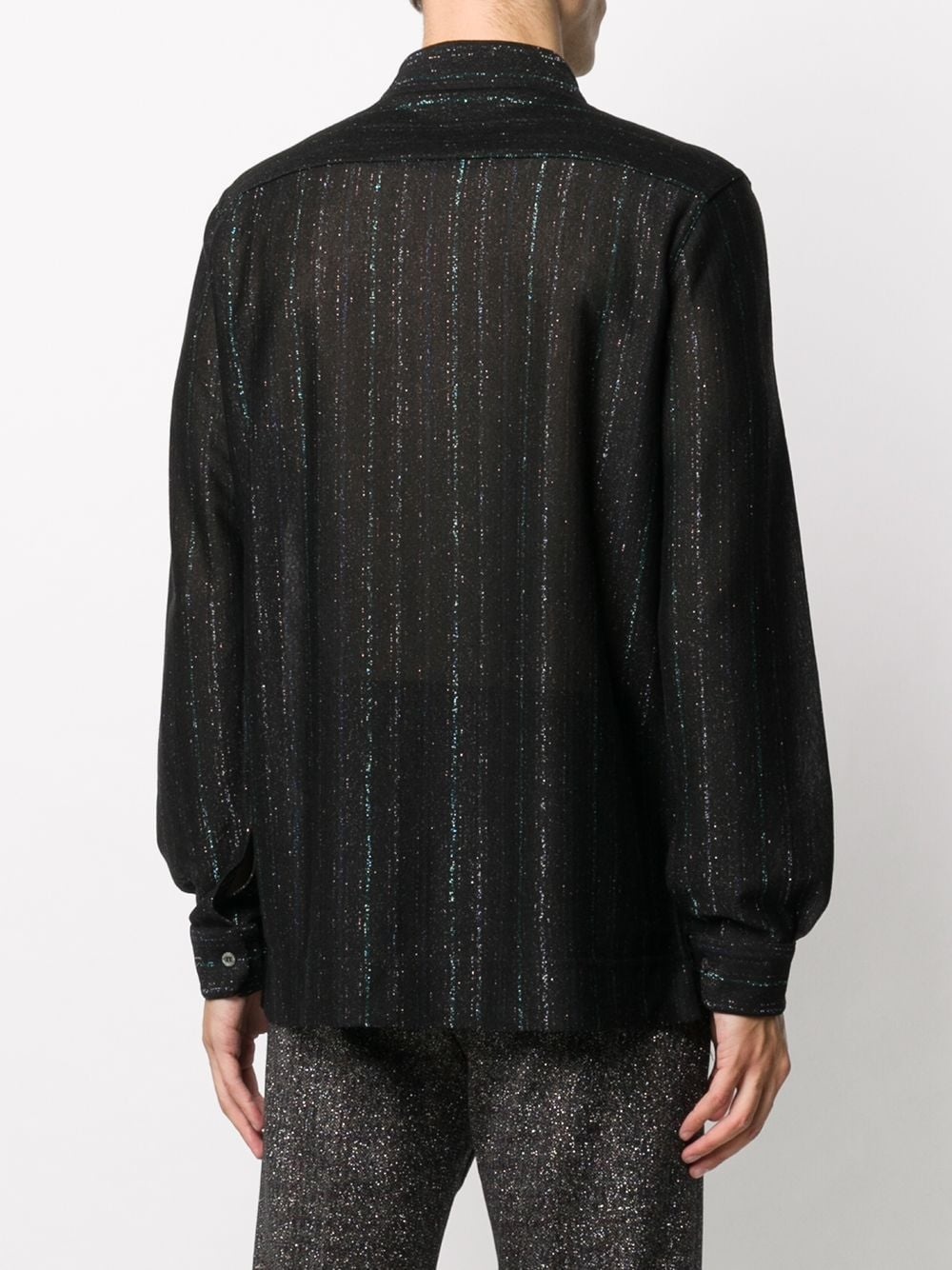 long sleeve metallic stripe shirt - 4