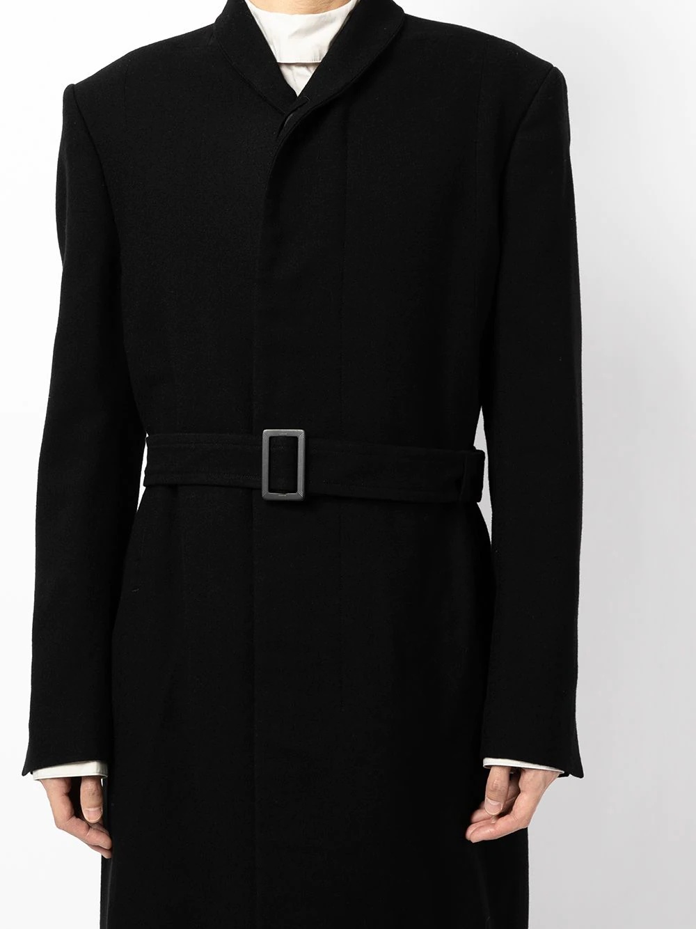 tailored belted wool coat - 5