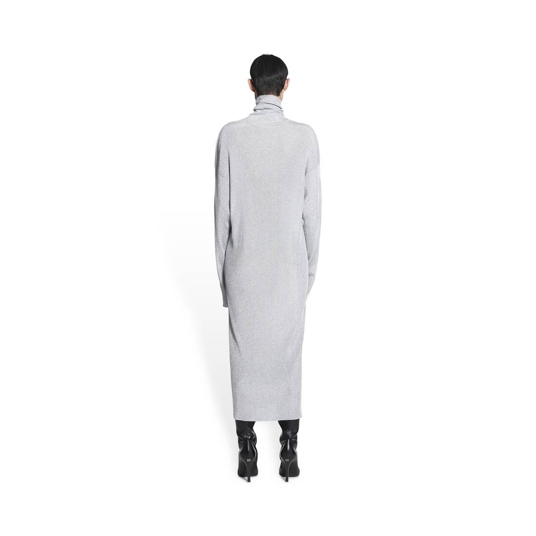 Women's Lurex Dress in Silver - 4