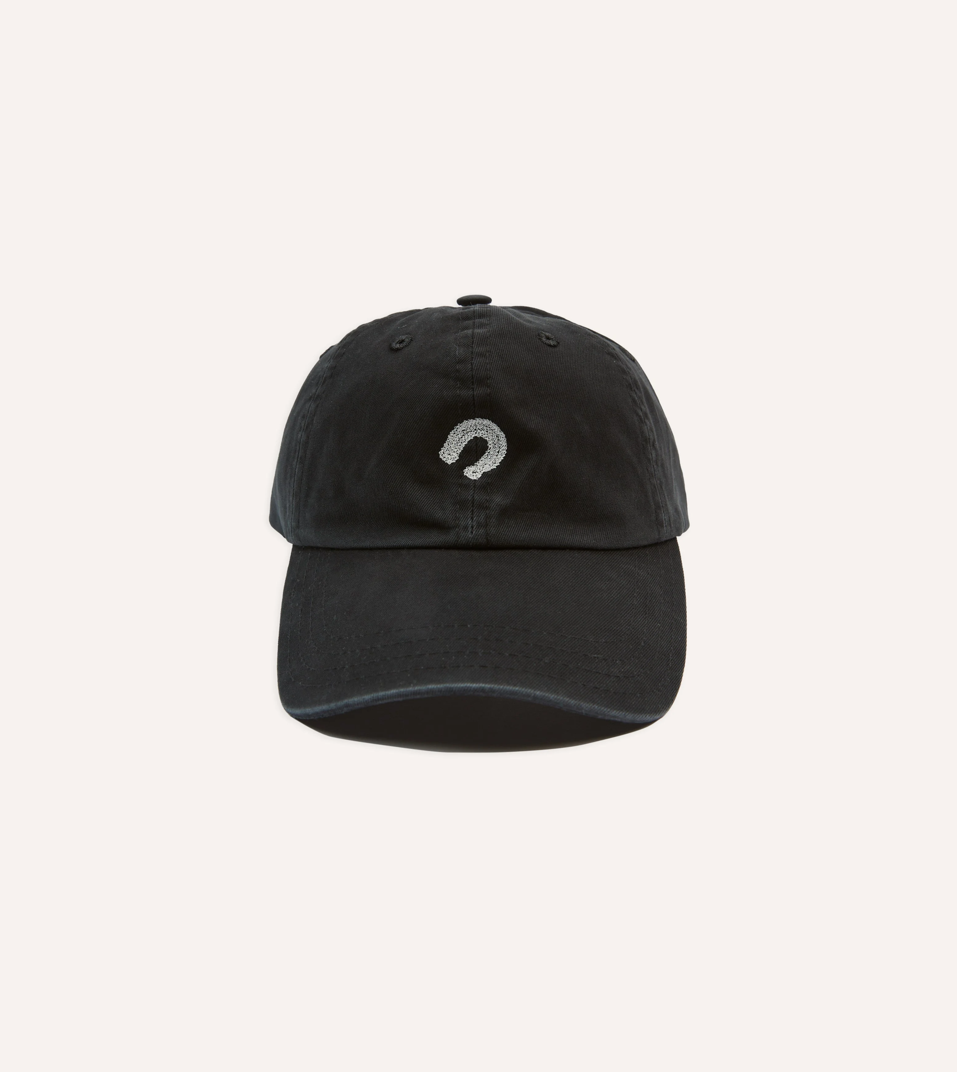 Black Horseshoe Cotton Twill Baseball Cap - 1