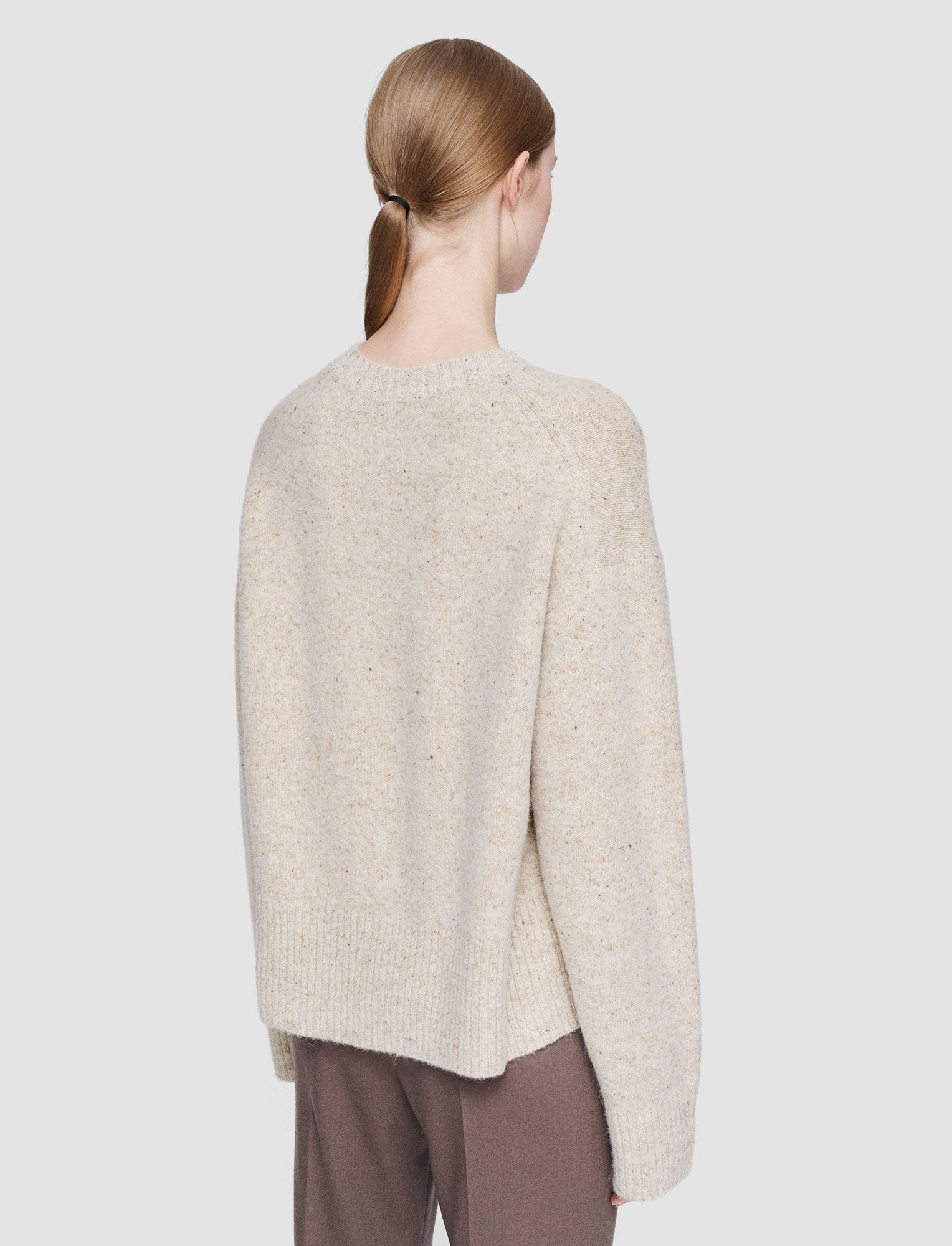 Alpaca Tweed Knit Round Neck Jumper - 4