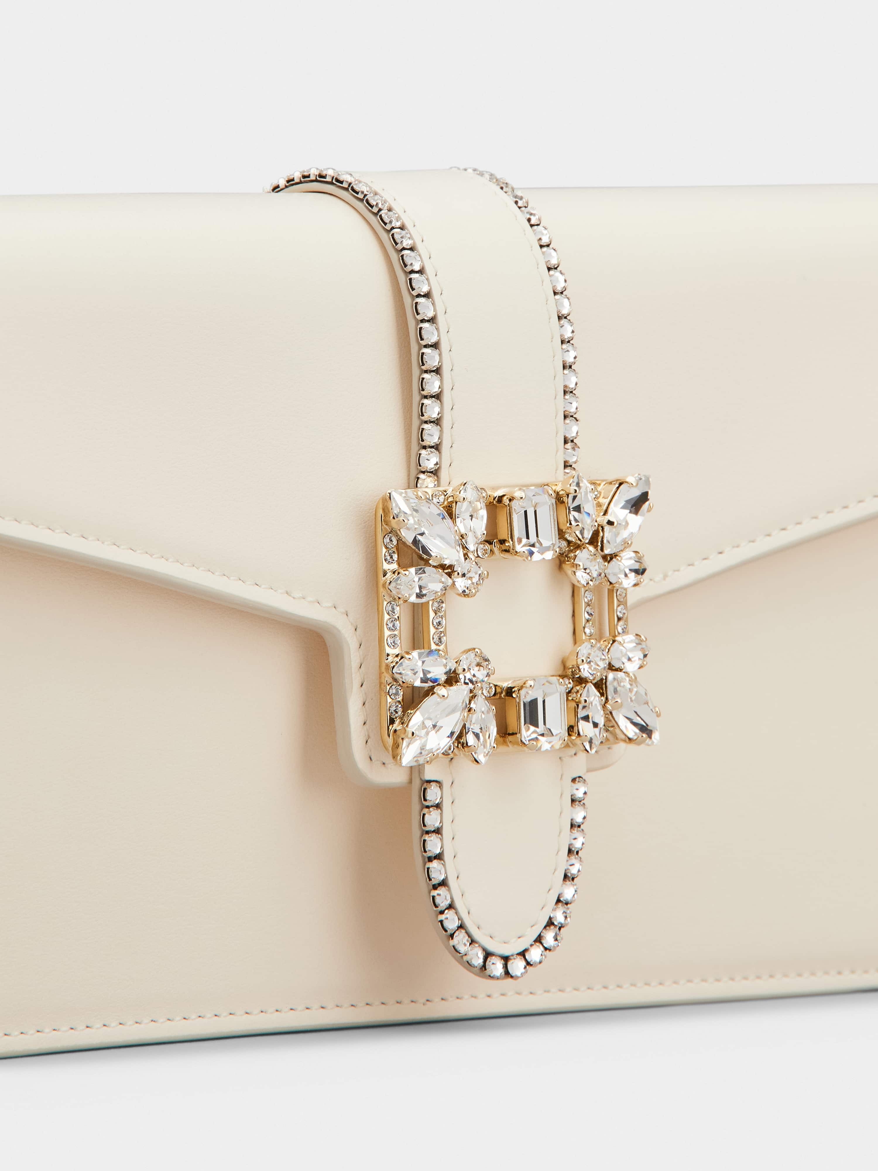 Miss Vivier Strass Buckle Clutch in Leather - 8