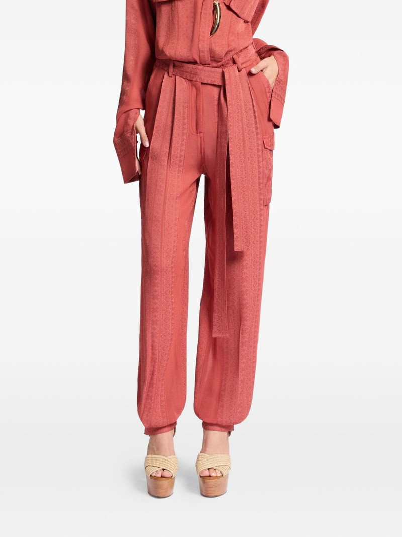 cargo-pocket belted trousers 1