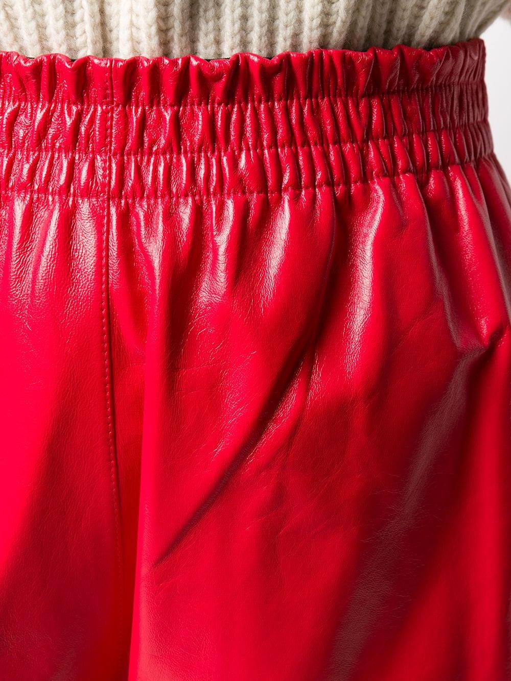 leather knee-length shorts - 5