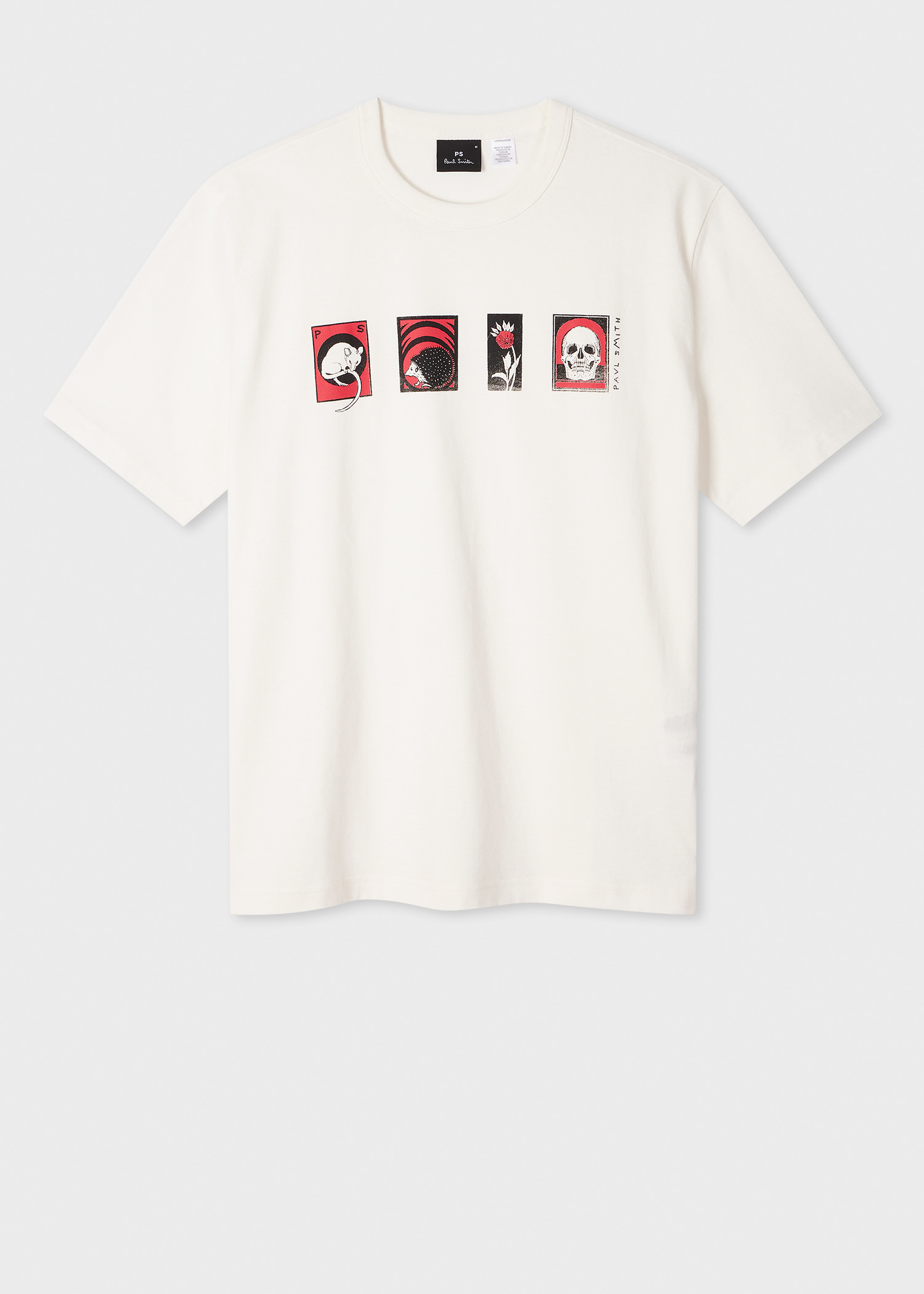 White 'Cards' Print T-Shirt - 1