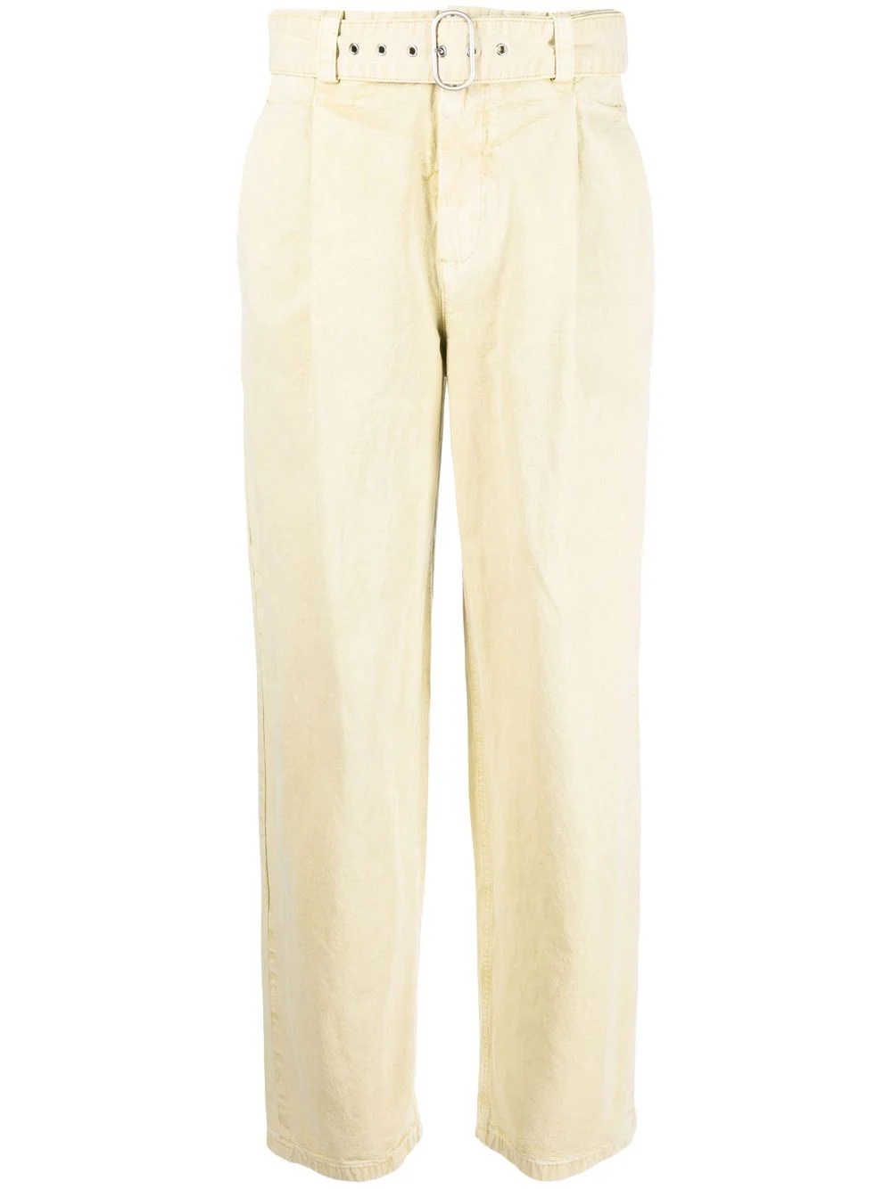 pleat-detail straight-leg trousers - 1