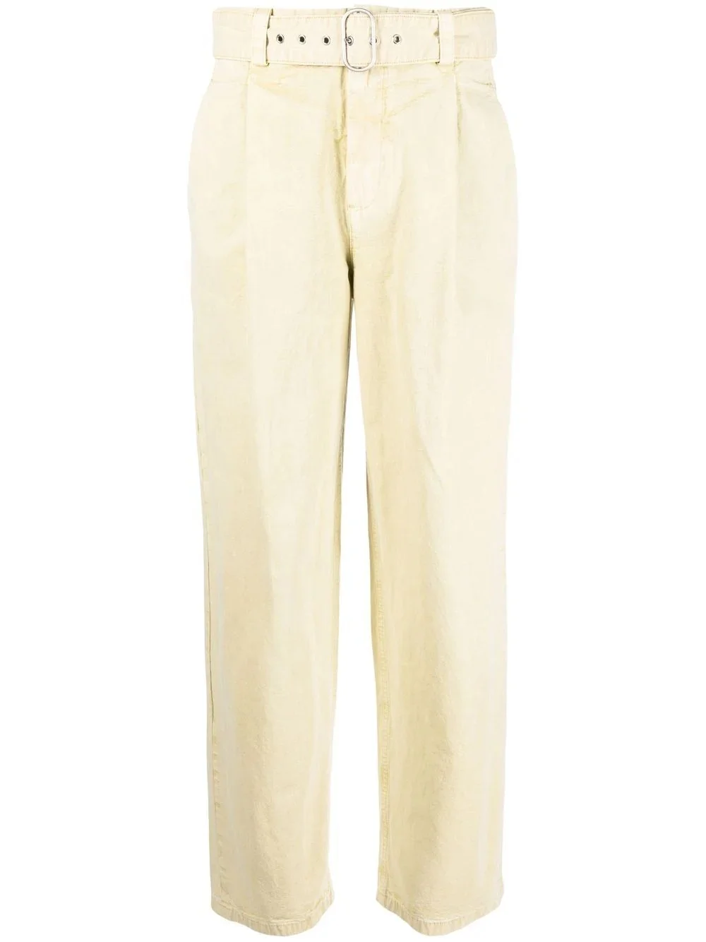 pleat-detail straight-leg trousers - 1
