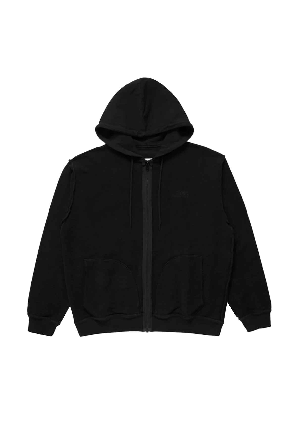 MM6 Reversed Sweat Zip Up Hoodie Black - 2
