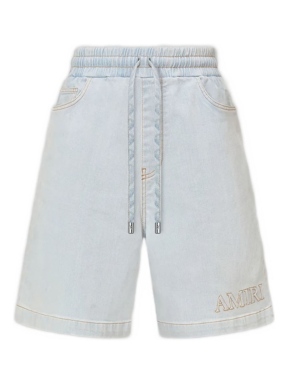 logo-patch denim shorts - 1