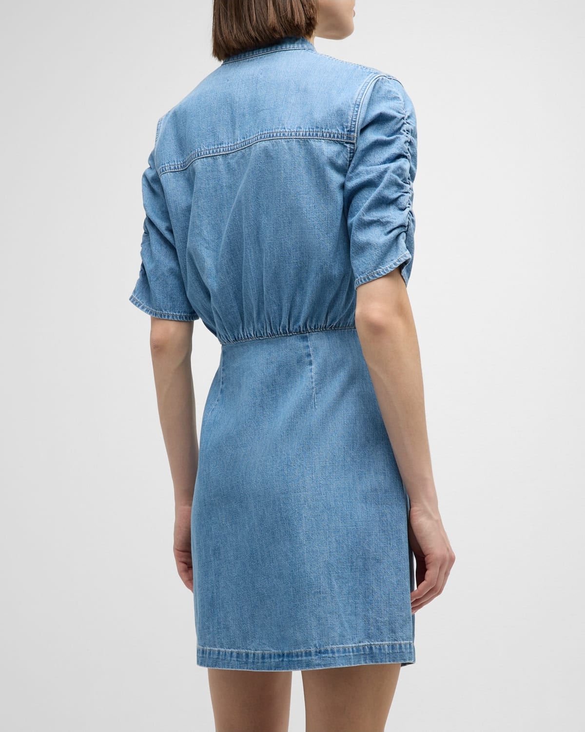 Dunn Denim Mini Wrap Dress - 7