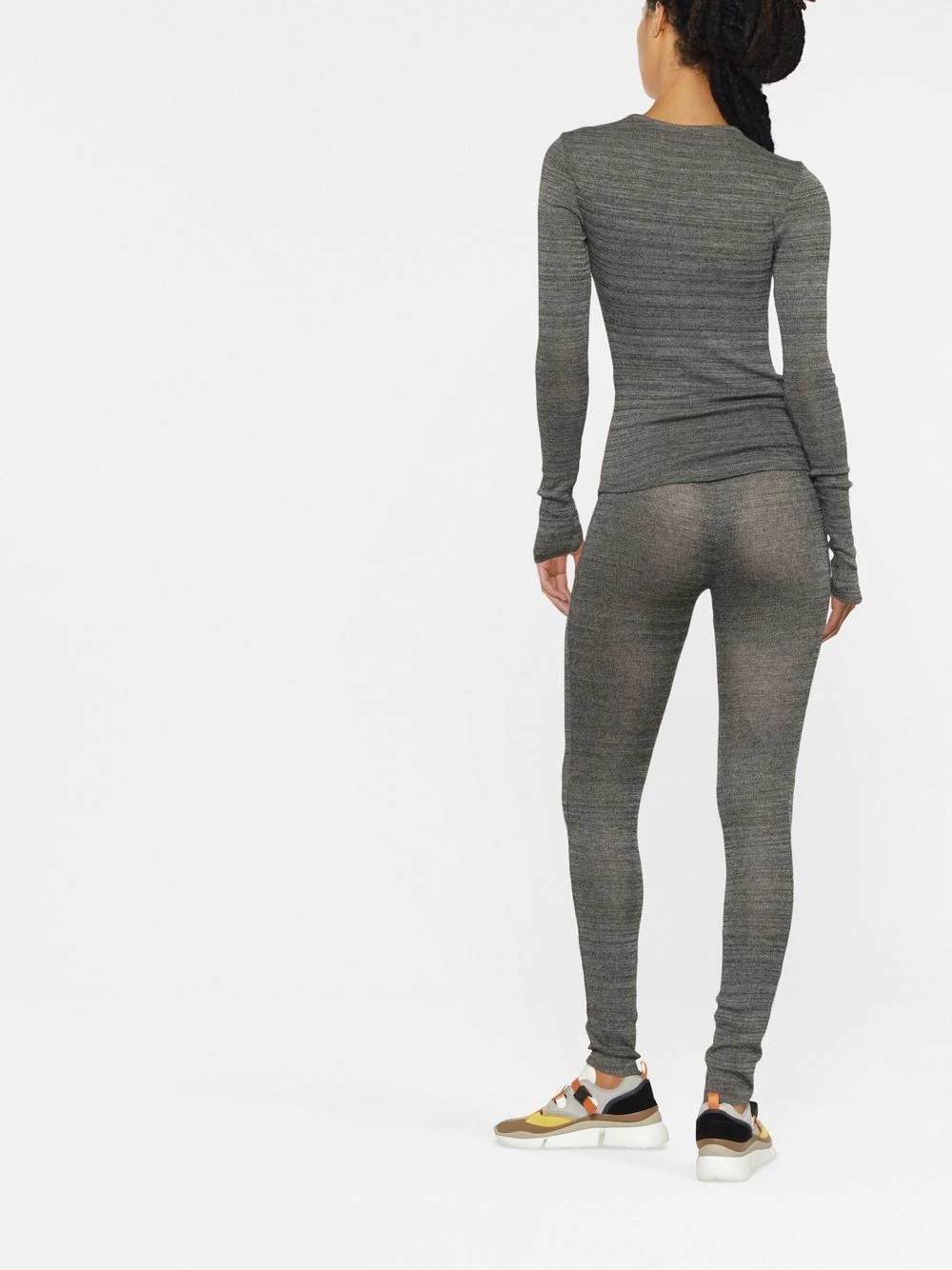 ruched-neck knitted top - 4