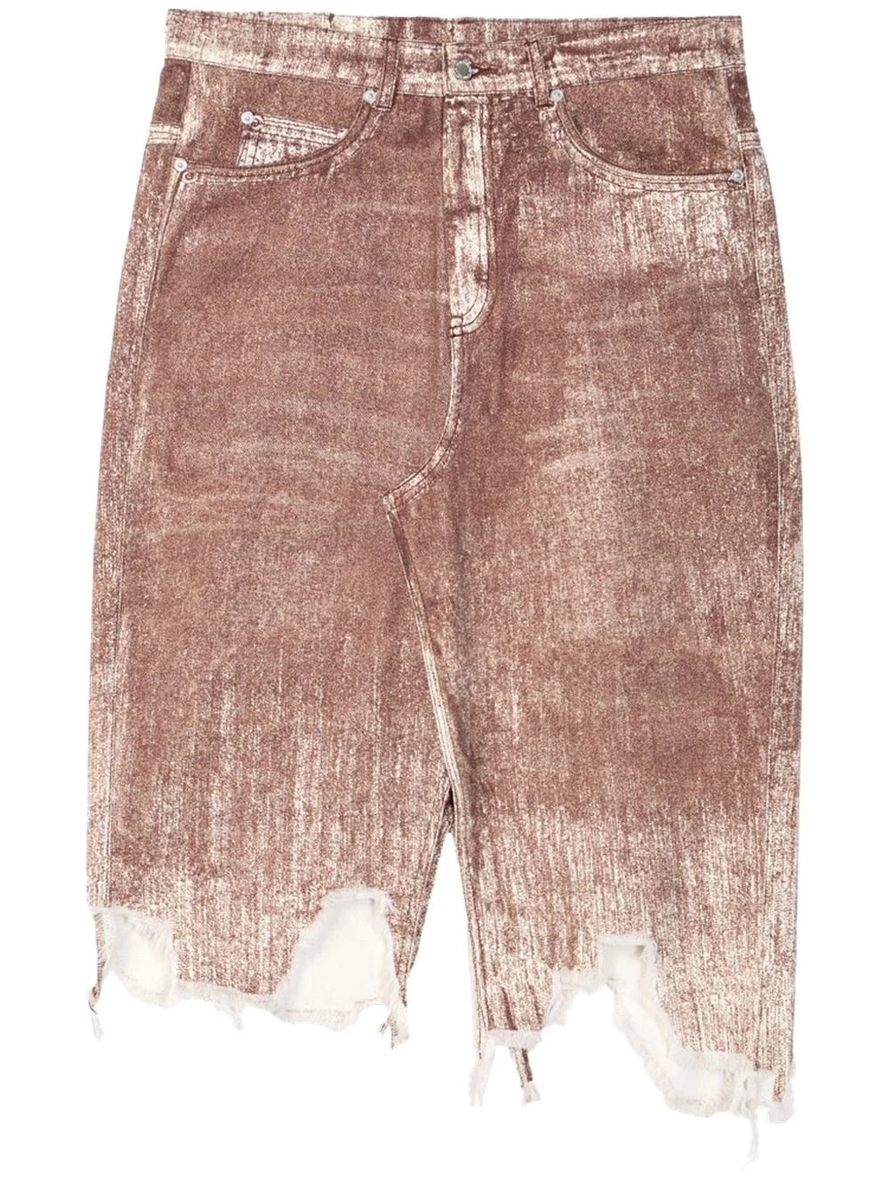 distressed denim skirt - 1