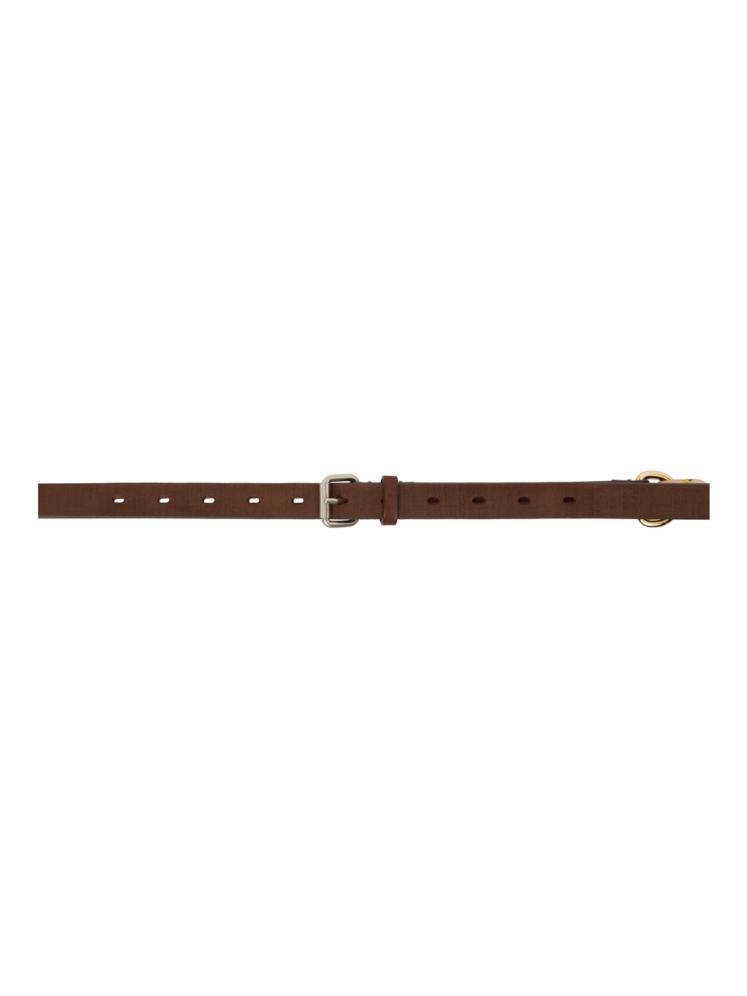 Brown & Pink Leather Handle Belt - 1