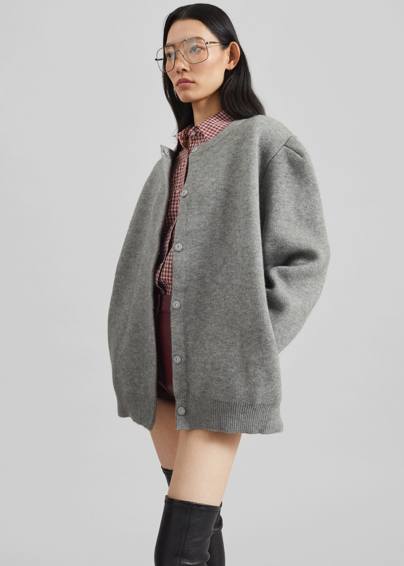 Bergen Padded Knit Cardigan - Grey 6
