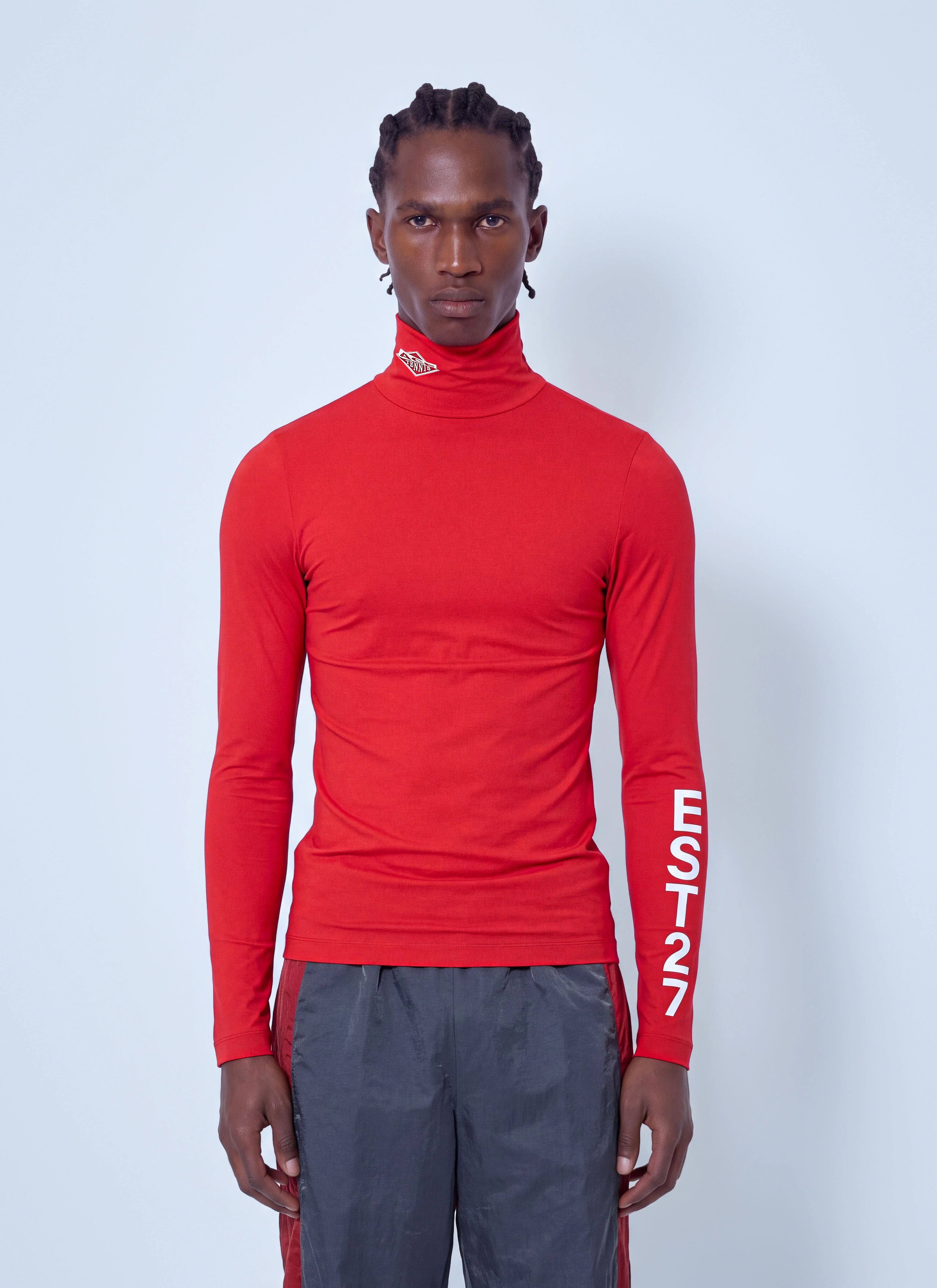 Runway High Neck Printed Stretch T-shirt - 1