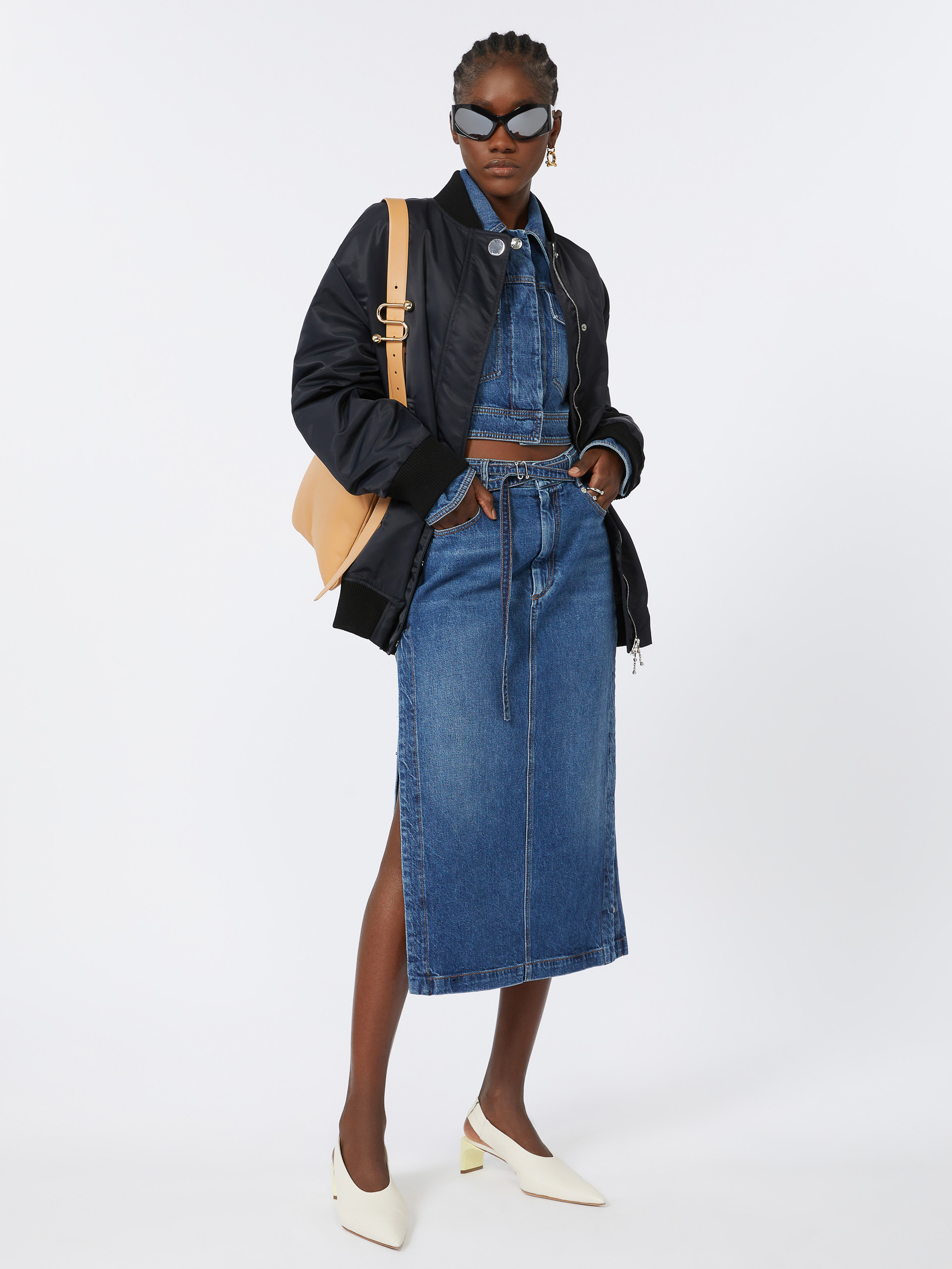 AGAPE Oversized twill bomber jacket - 2