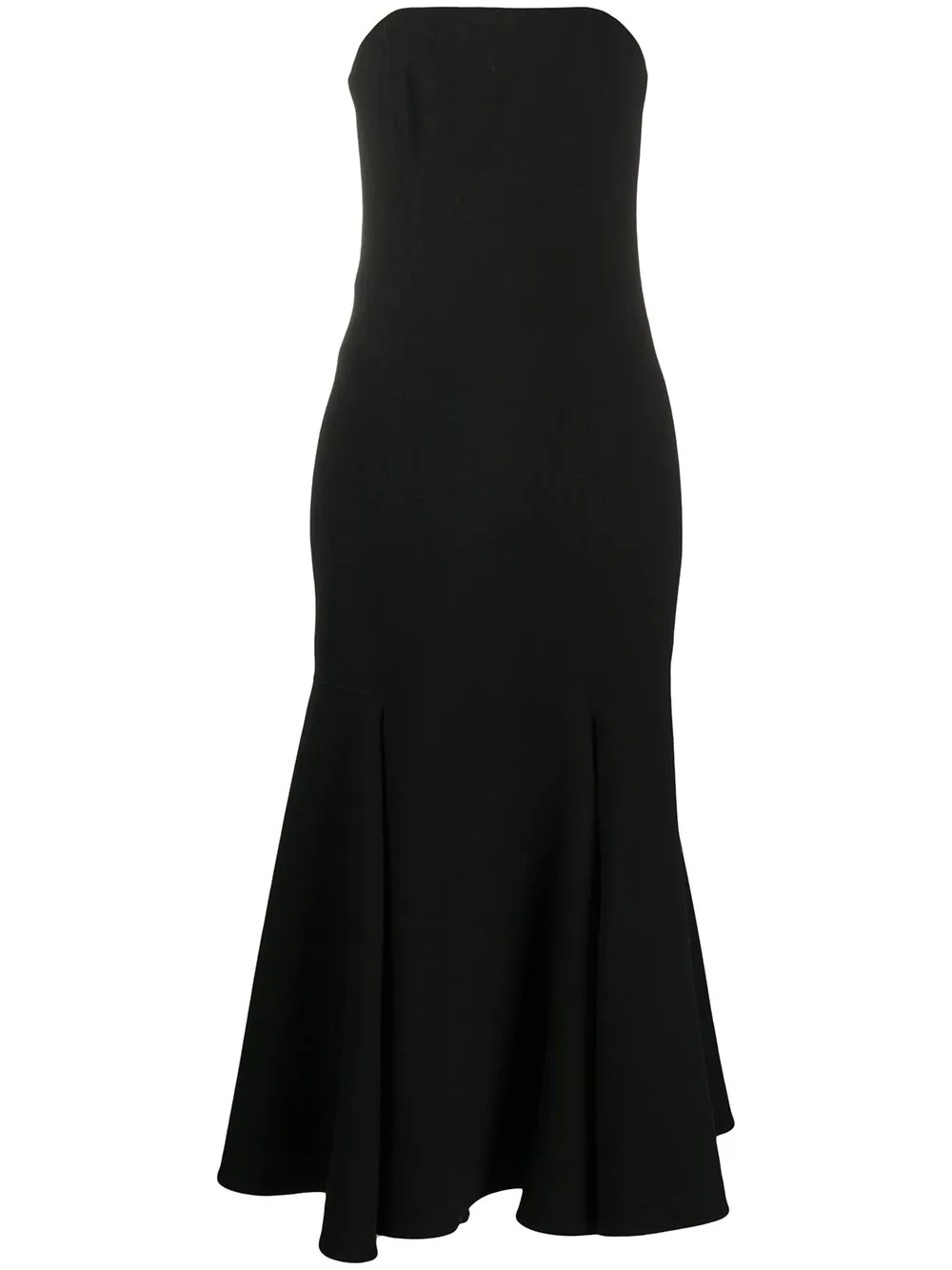 strapless godet dress - 1