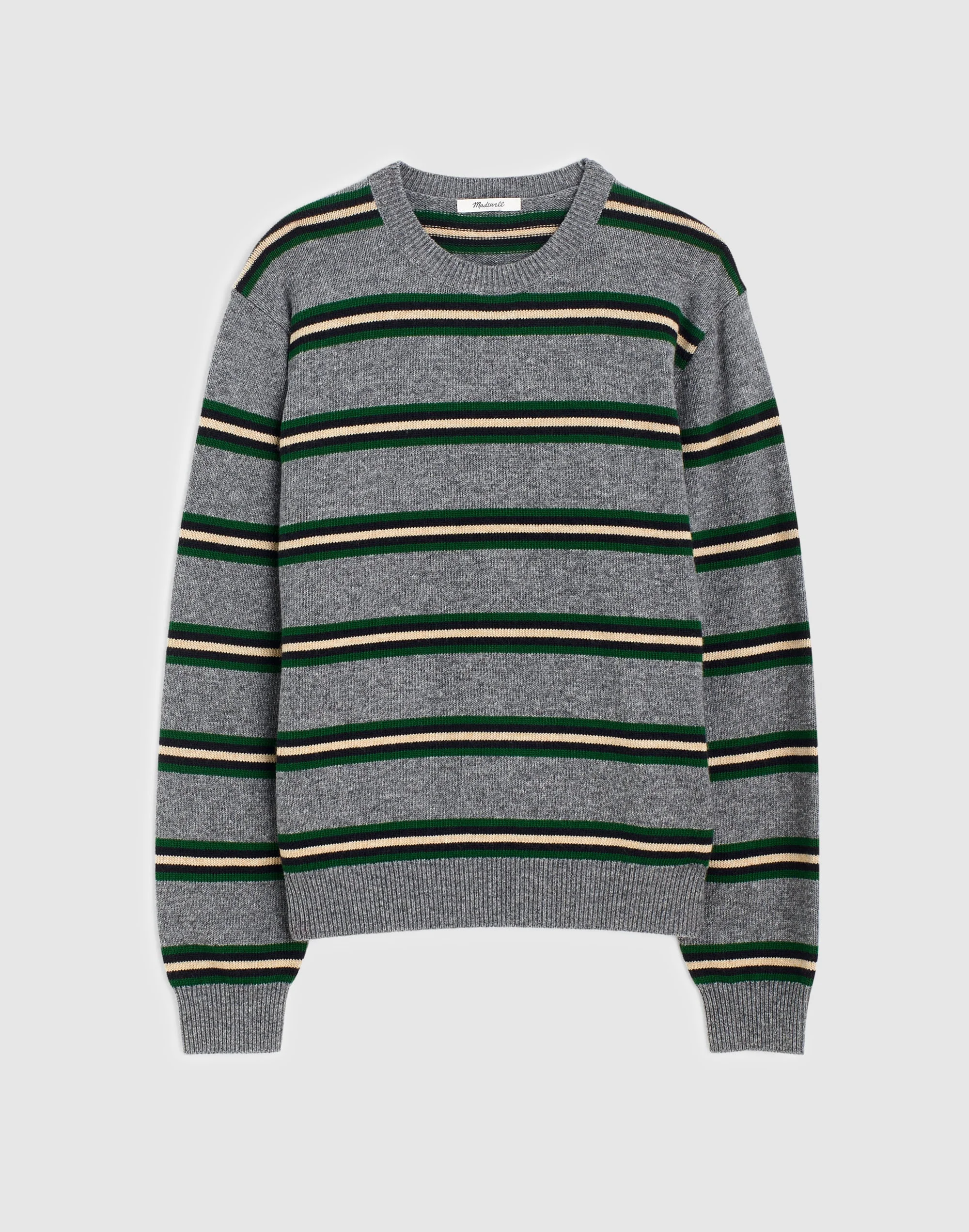Textured-Stitch Crewneck Sweater in Harbor Wool Blend - 1
