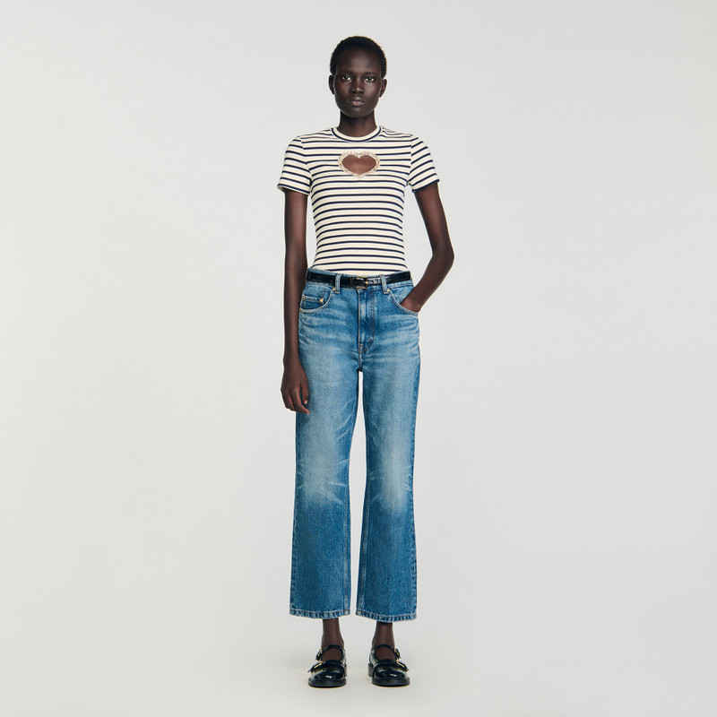 Sandro RHINESTONE HEART T-SHIRT outlook