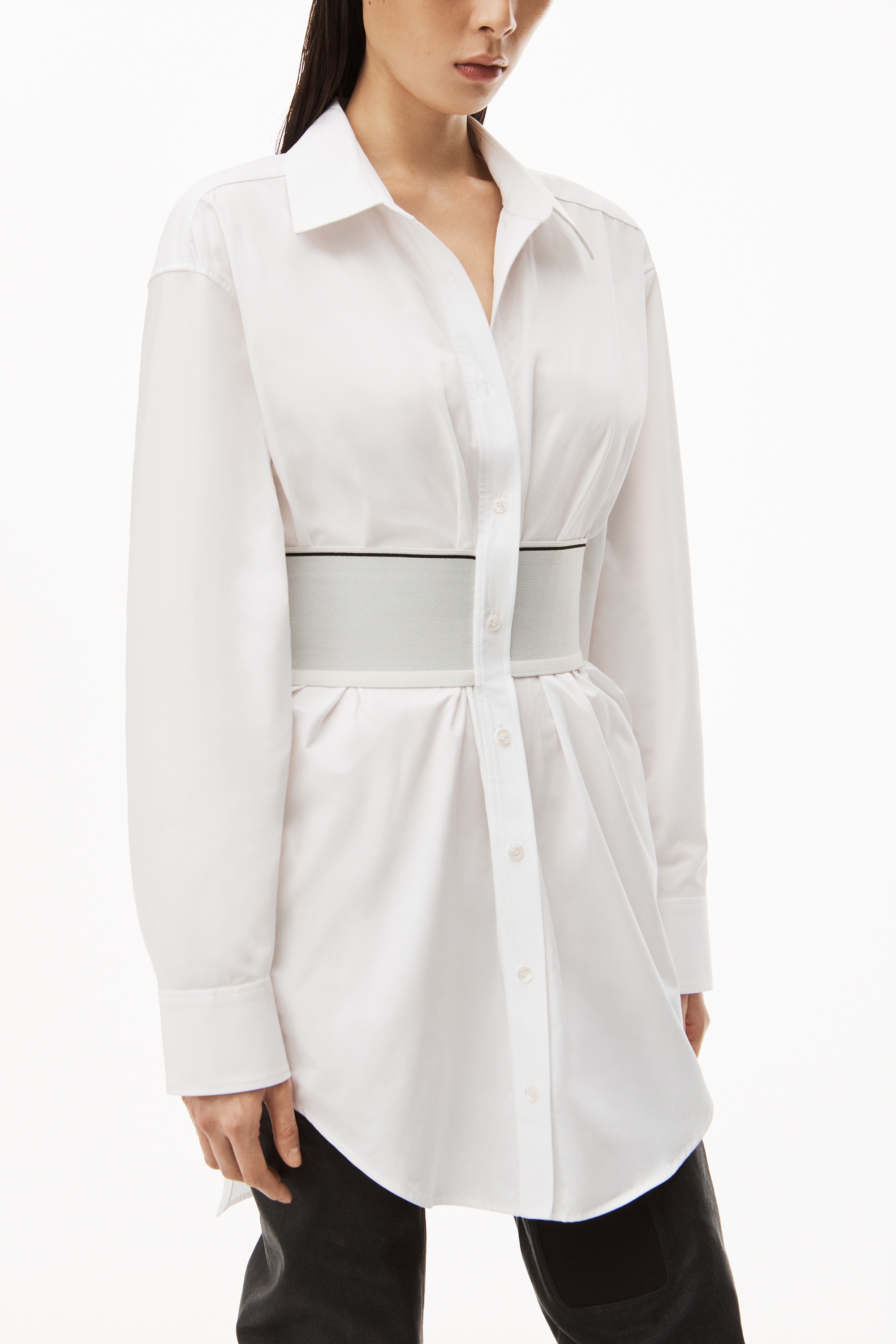 LOGO ELASTIC DRESS IN COTTON POPLIN - 3