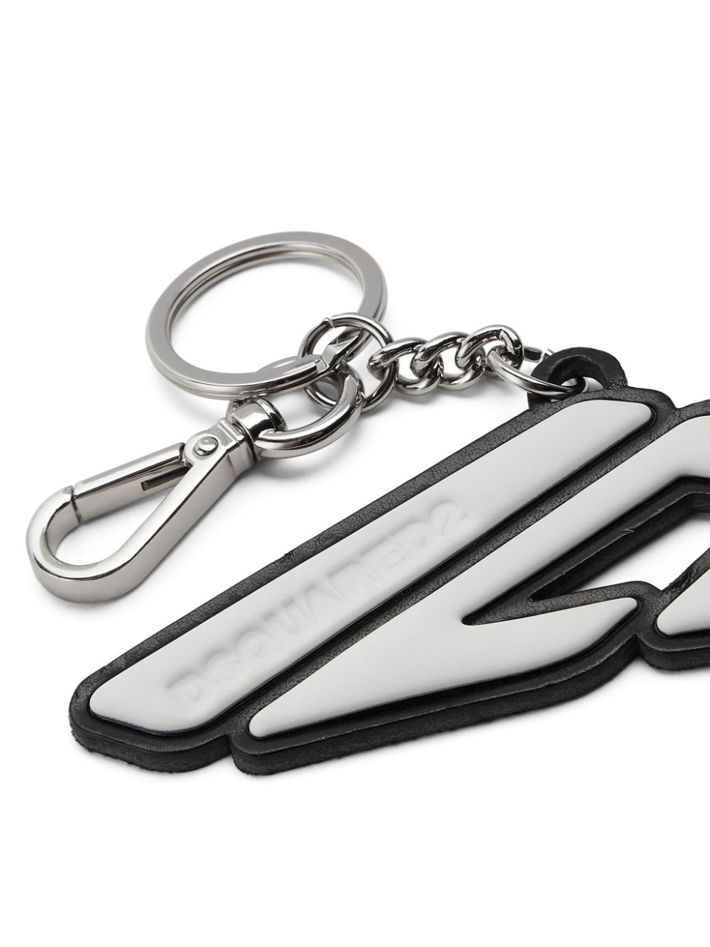 slogan-charm leather keyring - 2