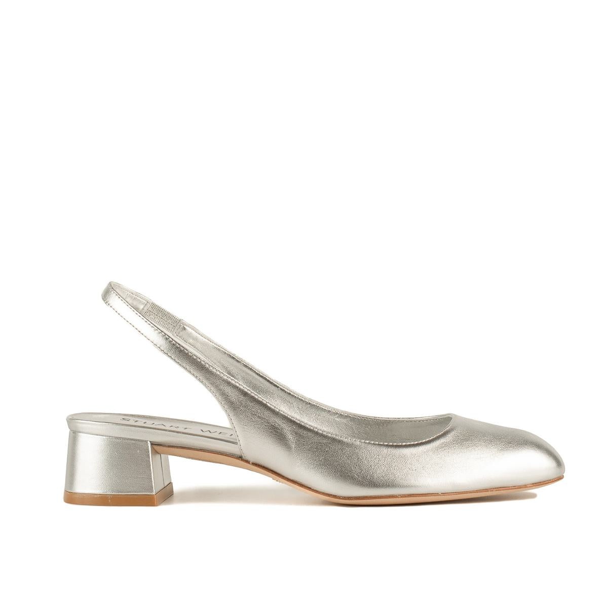 STUART WEITZMAN VIVIENNE 35 SLINGBACK SILVER - 1