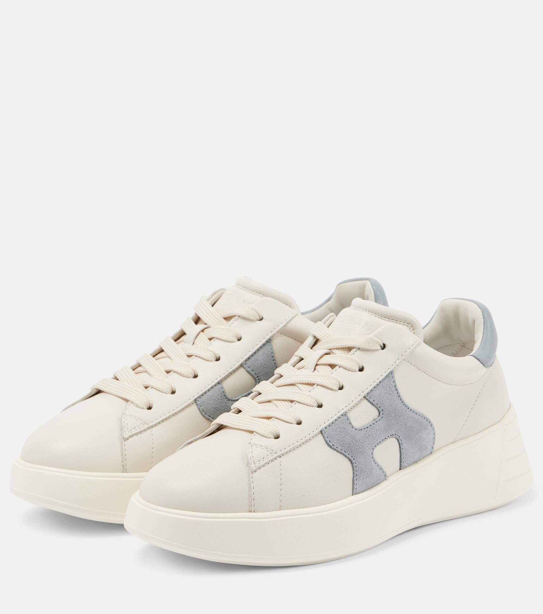 Hogan Rebel suede-trimmed leather sneakers - 4