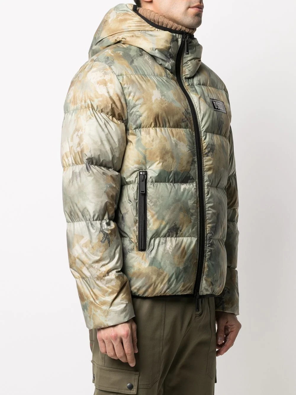 camouflage print down jacket - 3