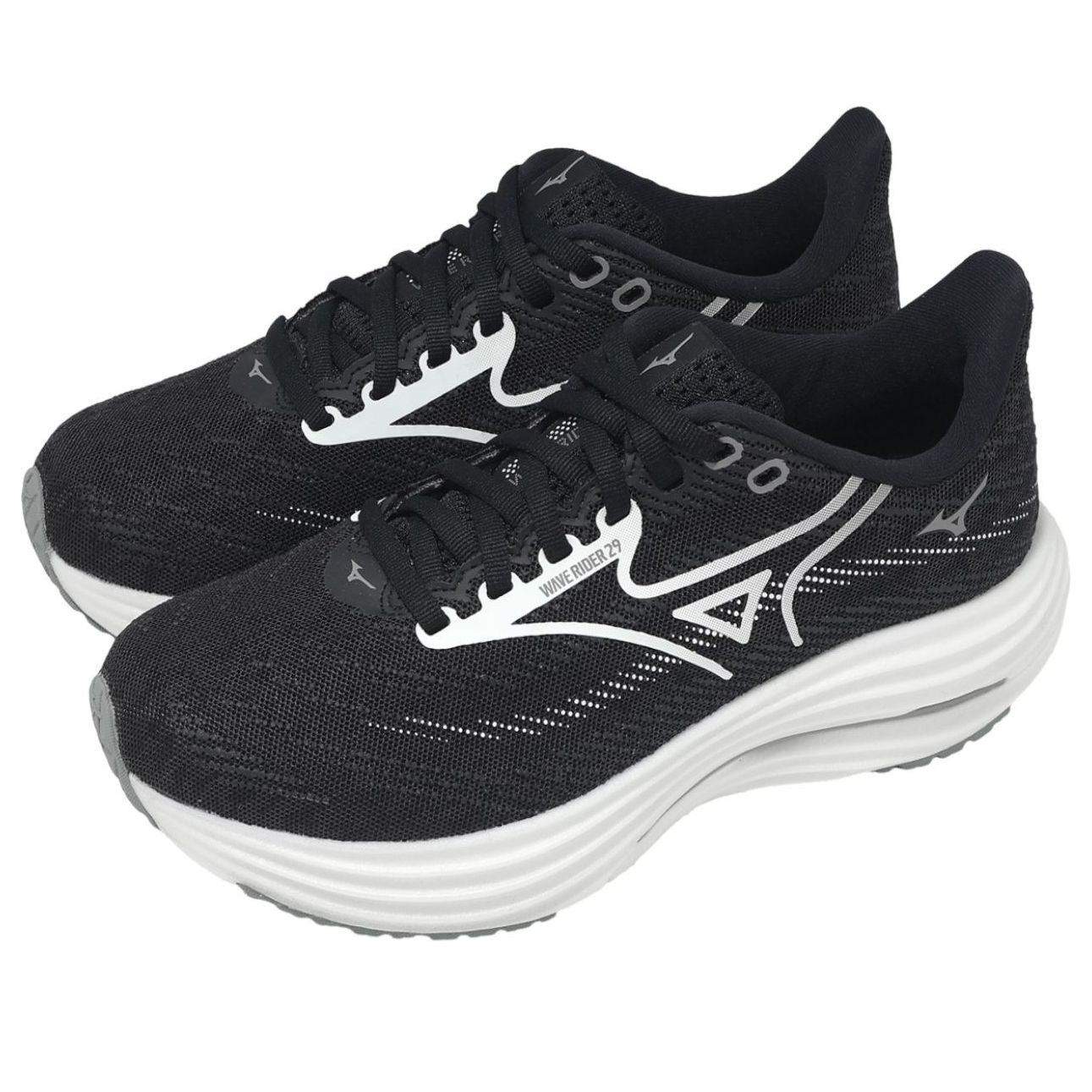 (WMNS) Mizuno Wave Rider 29 Super Wide 'Black White' J1GD250622 - 5