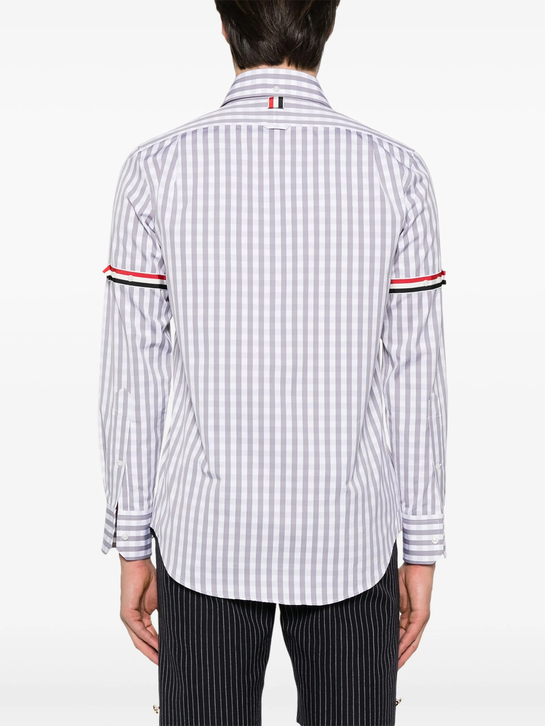 Gingham Check Poplin Armband Shirt Men - 4