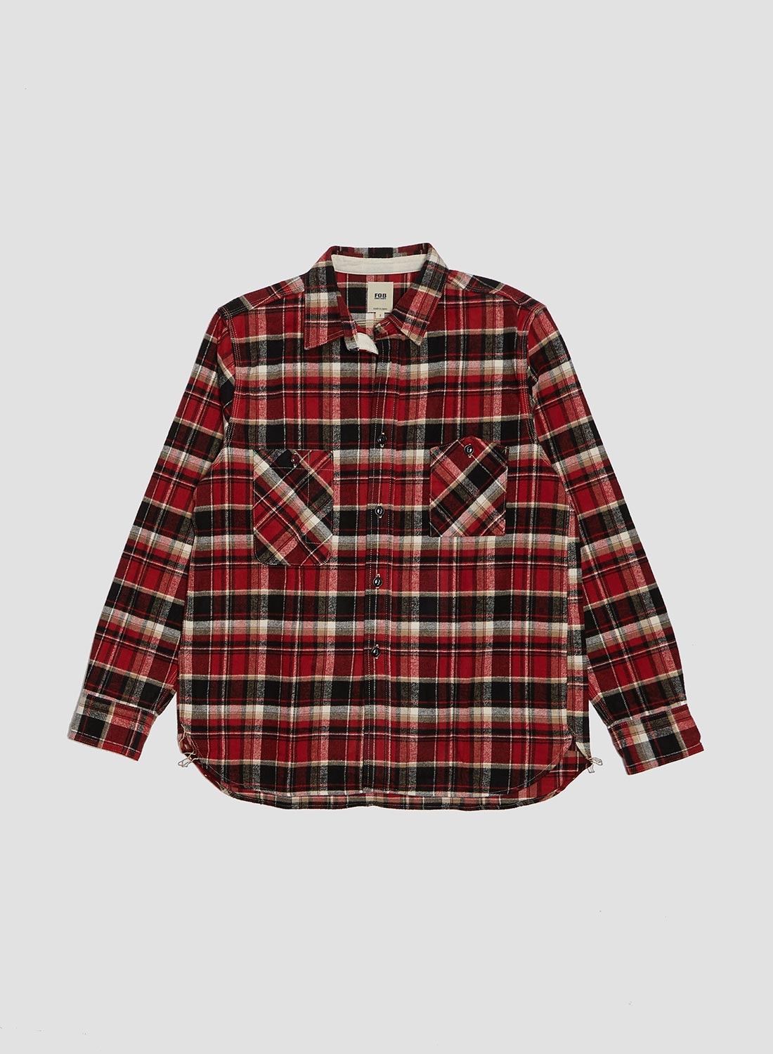 FOB Factory Heavy Nel Work Shirt Red - 1