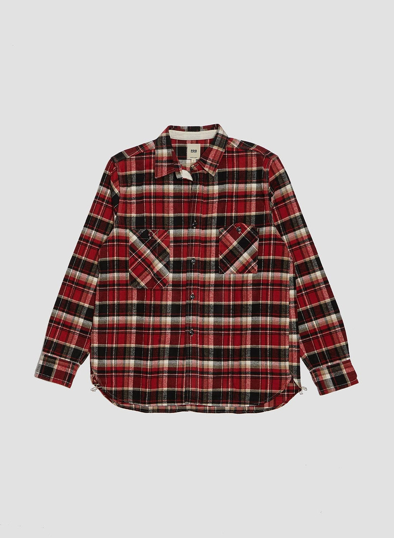 FOB Factory Heavy Nel Work Shirt Red 1