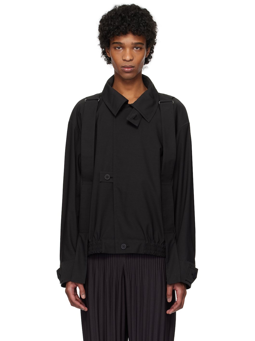 Black Parachute Blouson Jacket - 1