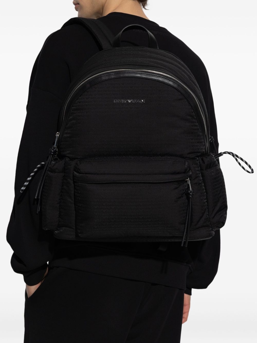 logo-plaque quilted backpack - 2