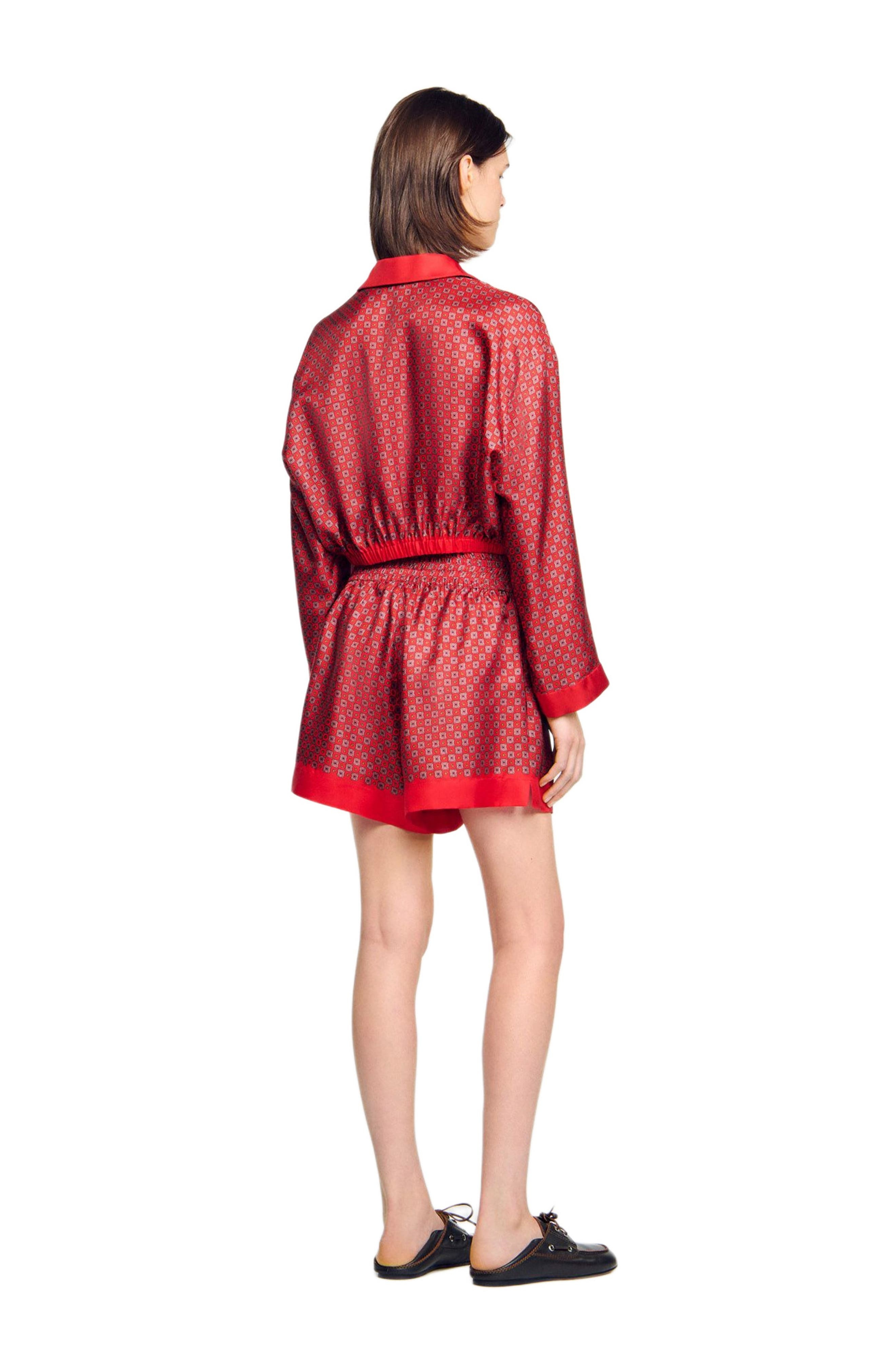 SANDRO Scarf print shorts in Red /Pink at Nordstrom - 2