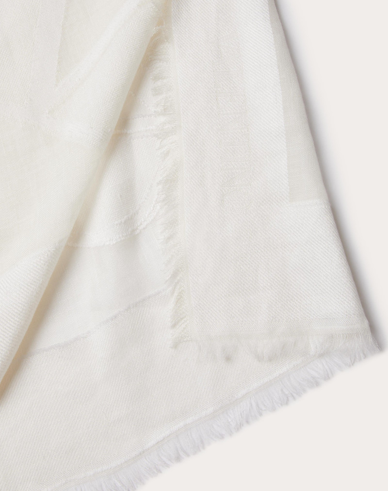 VLOGO SIGNATURE SILK AND LINEN SCARF 3