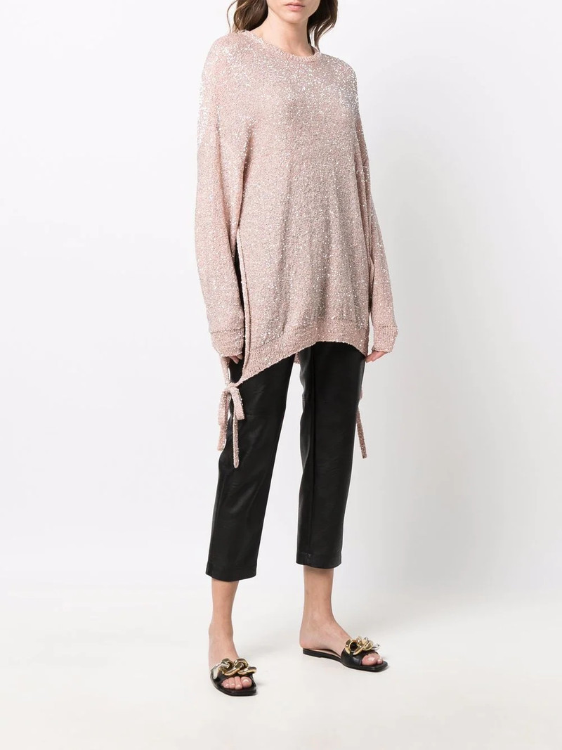 sequinned side-tie jumper 3